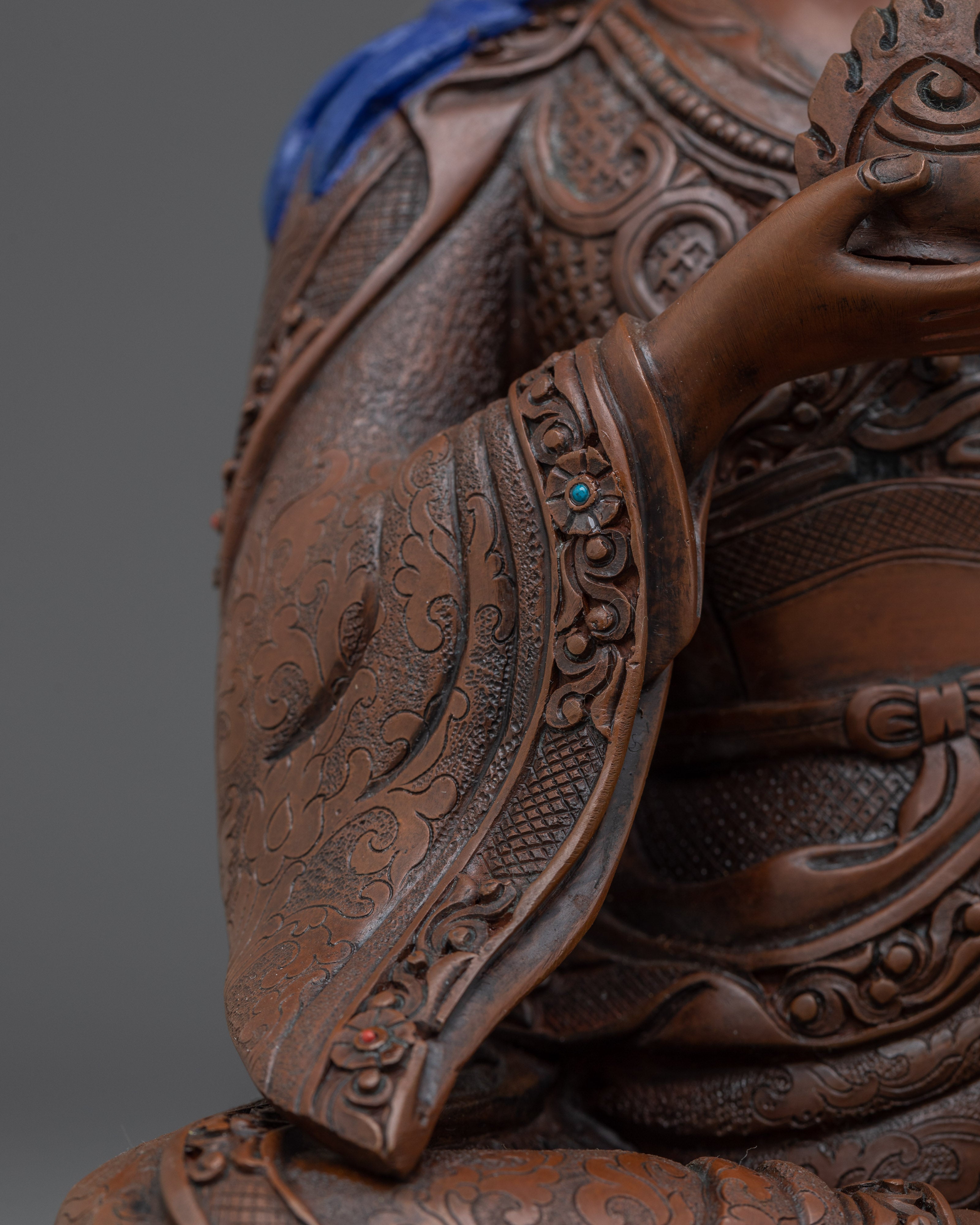 Oxidized Copper Guru Norla Statue | Traditional Artwork
