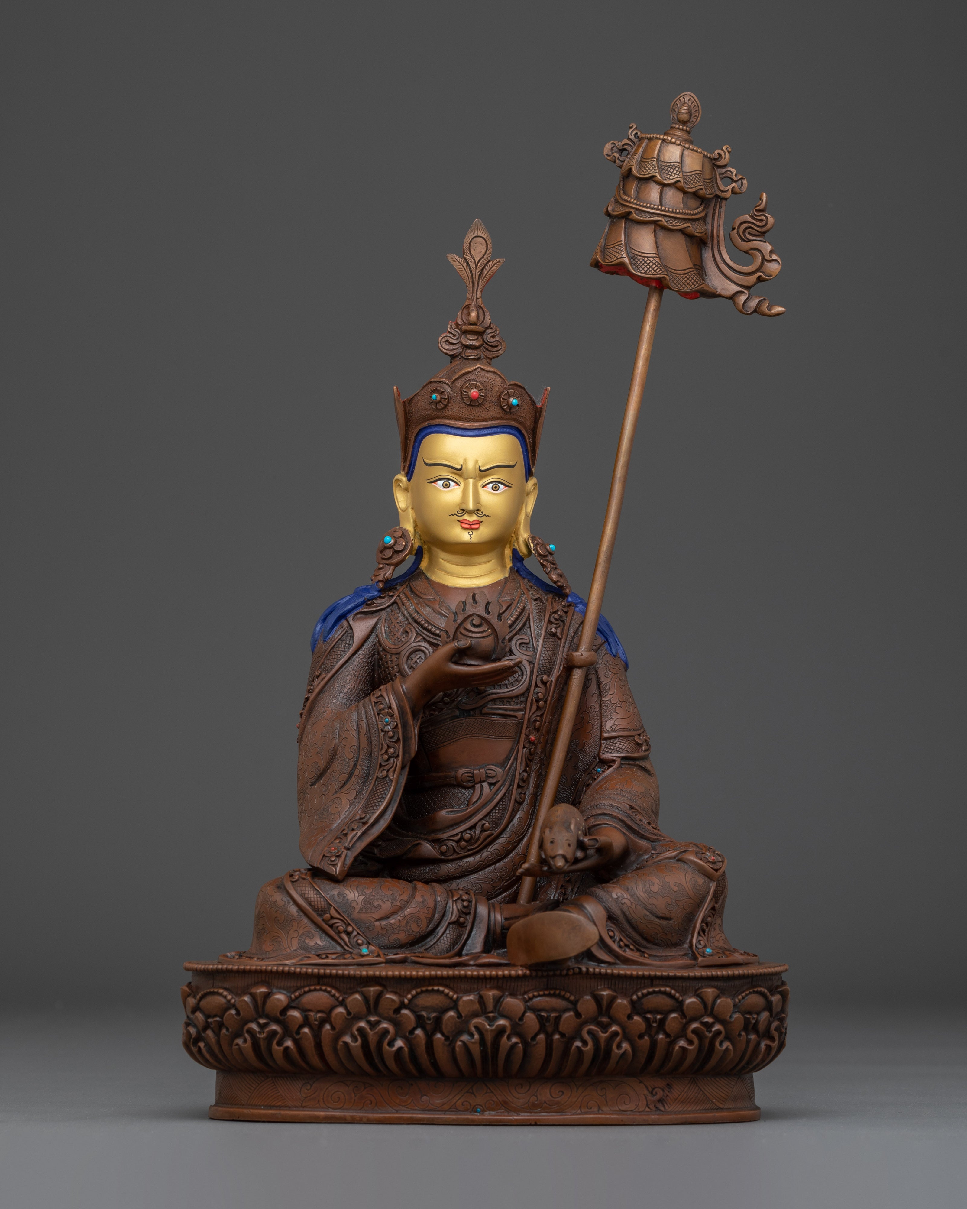 Oxidized Copper Guru Norla Statue