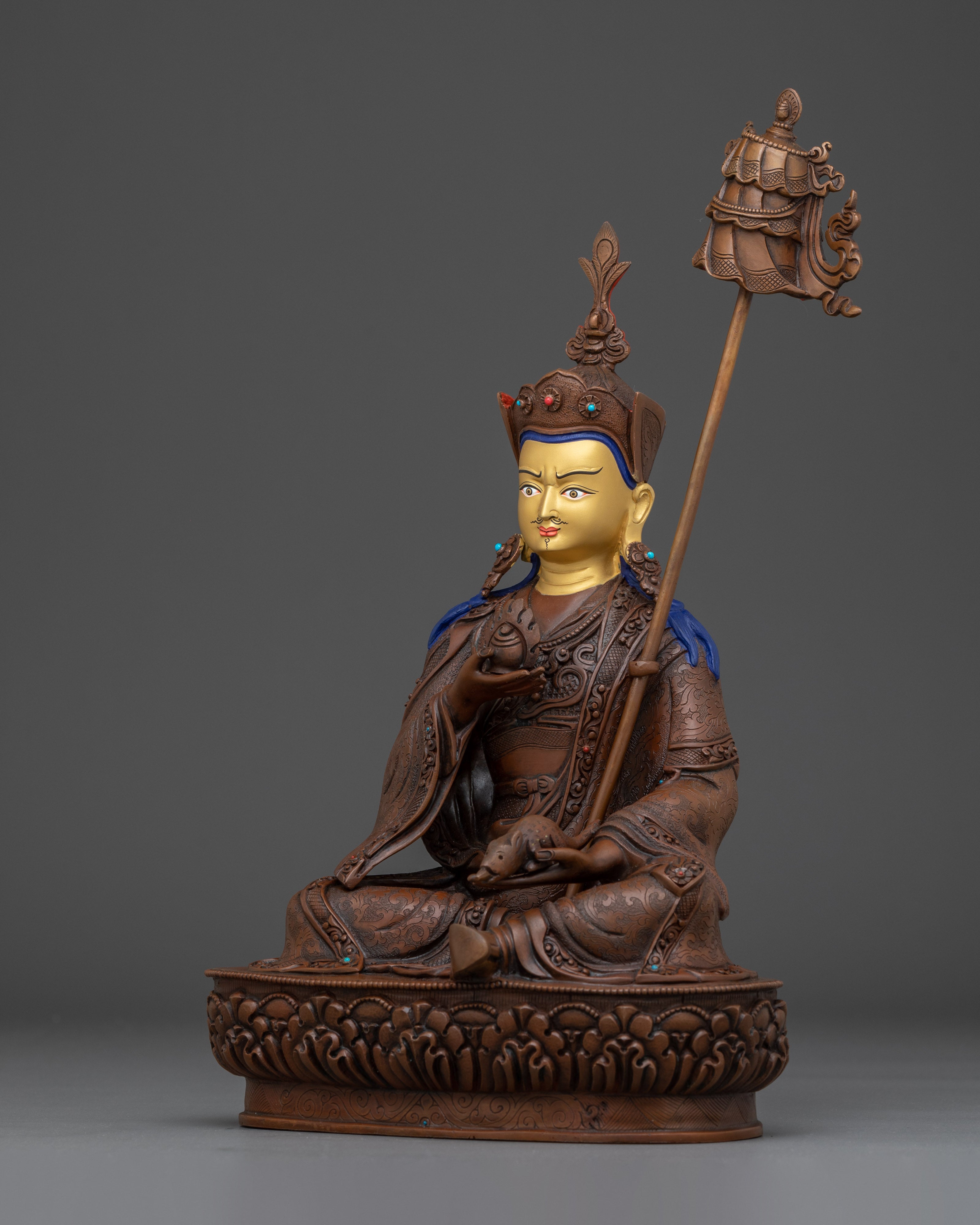 Oxidized Copper Guru Norla Statue | Traditional Artwork