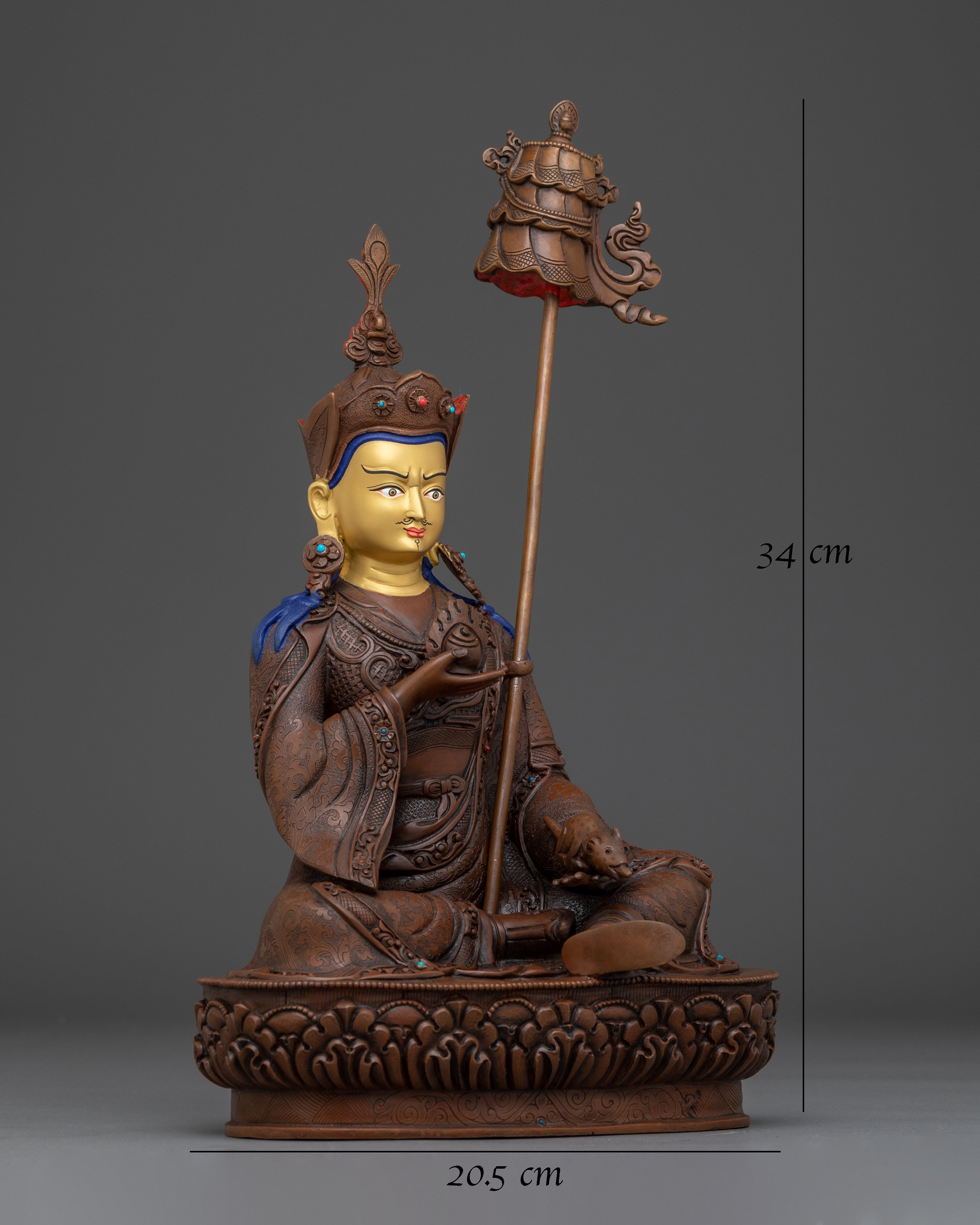 Oxidized Copper Guru Norla Statue