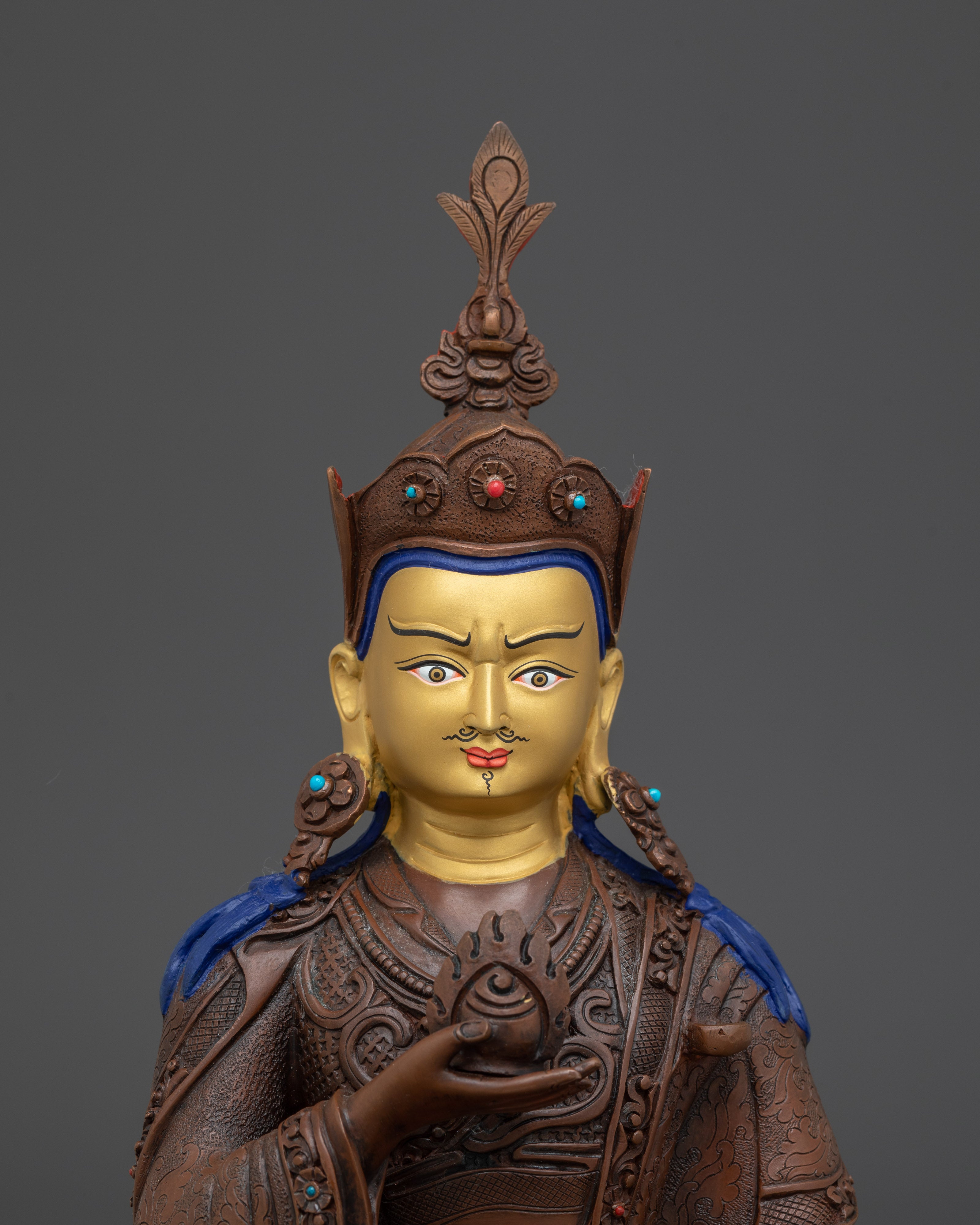 Oxidized Copper Guru Norla Statue | Traditional Artwork