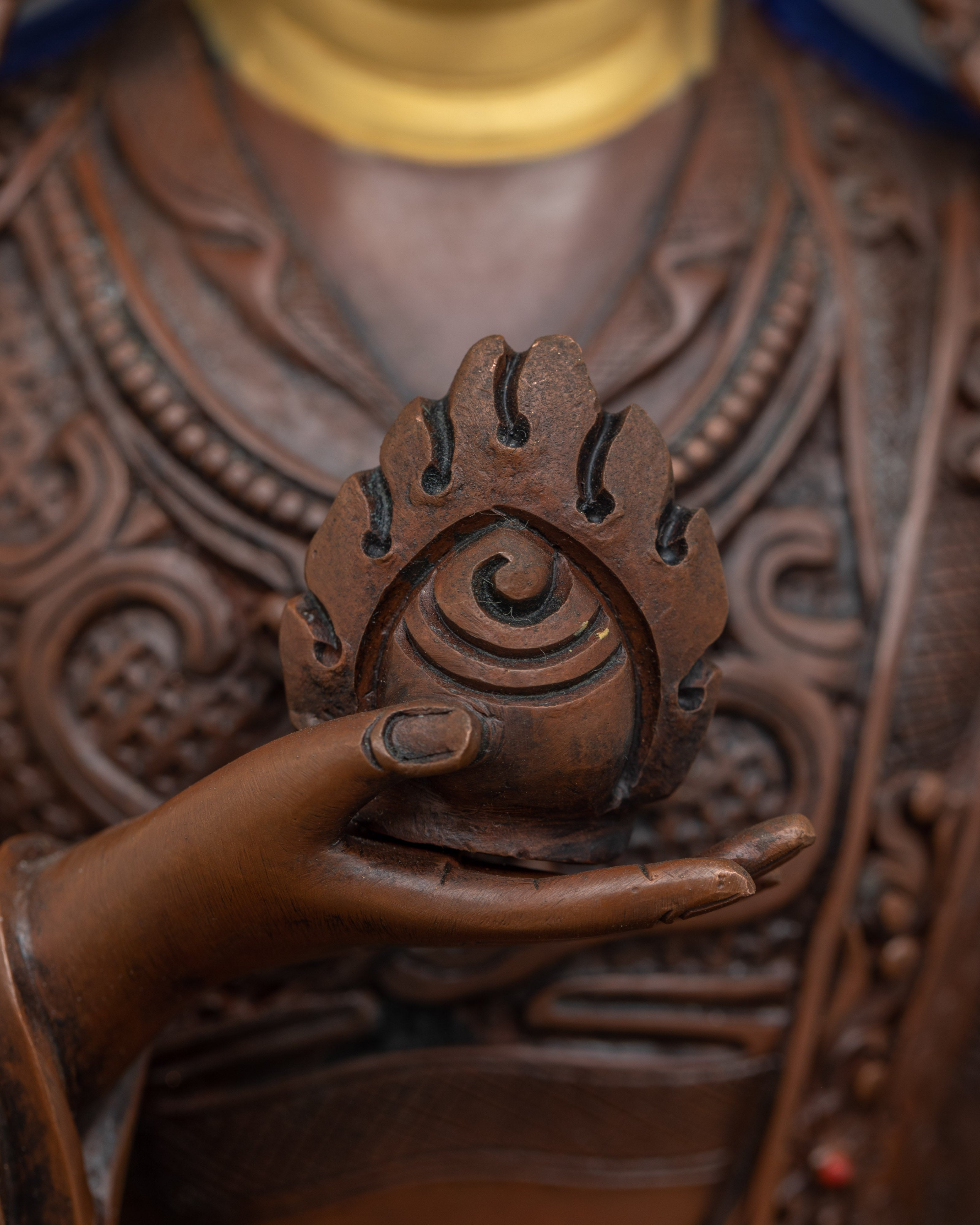Oxidized Copper Guru Norla Statue | Traditional Artwork