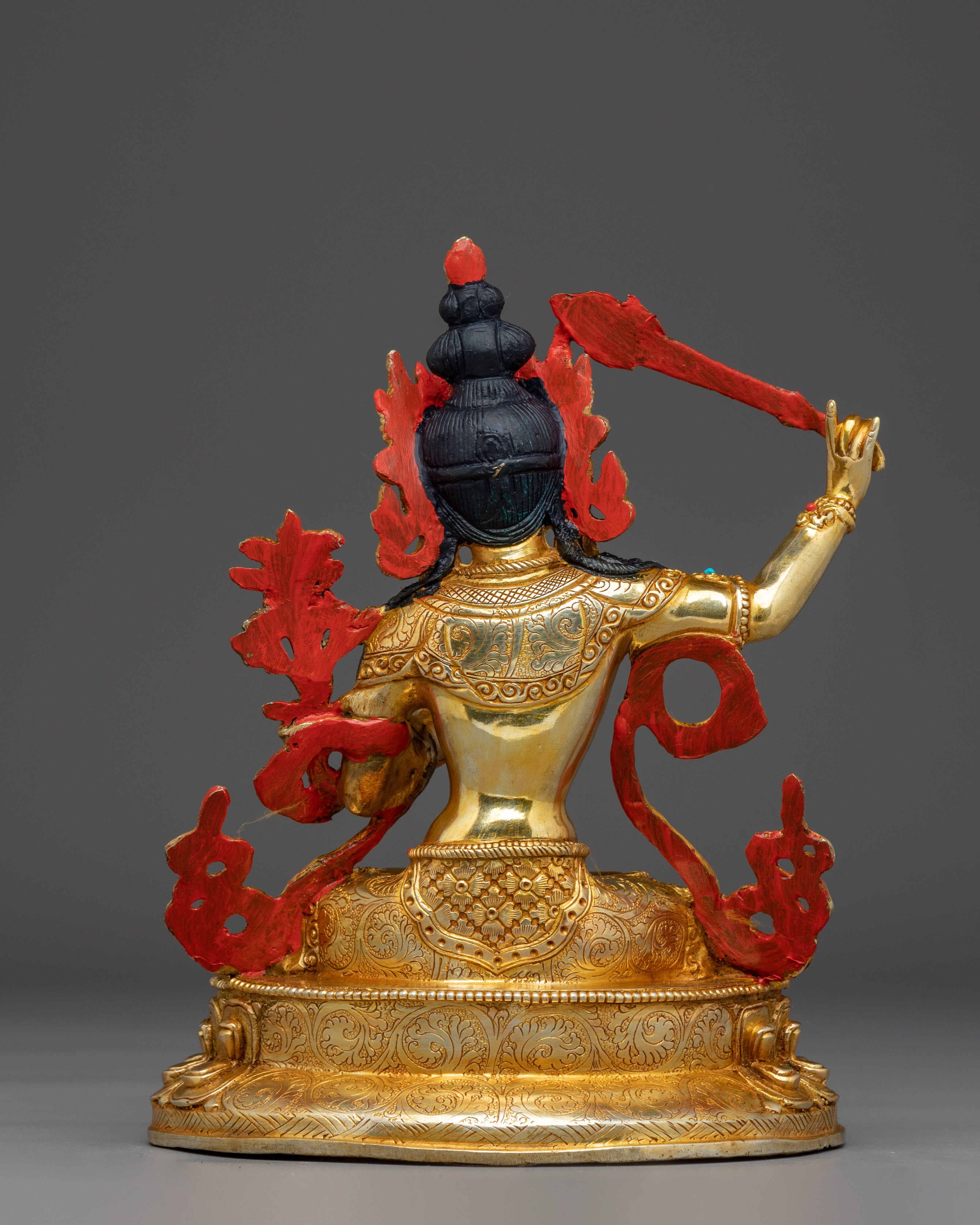 Manjushri, Tibetan Wisdom Deity | Gold Gilded Icon