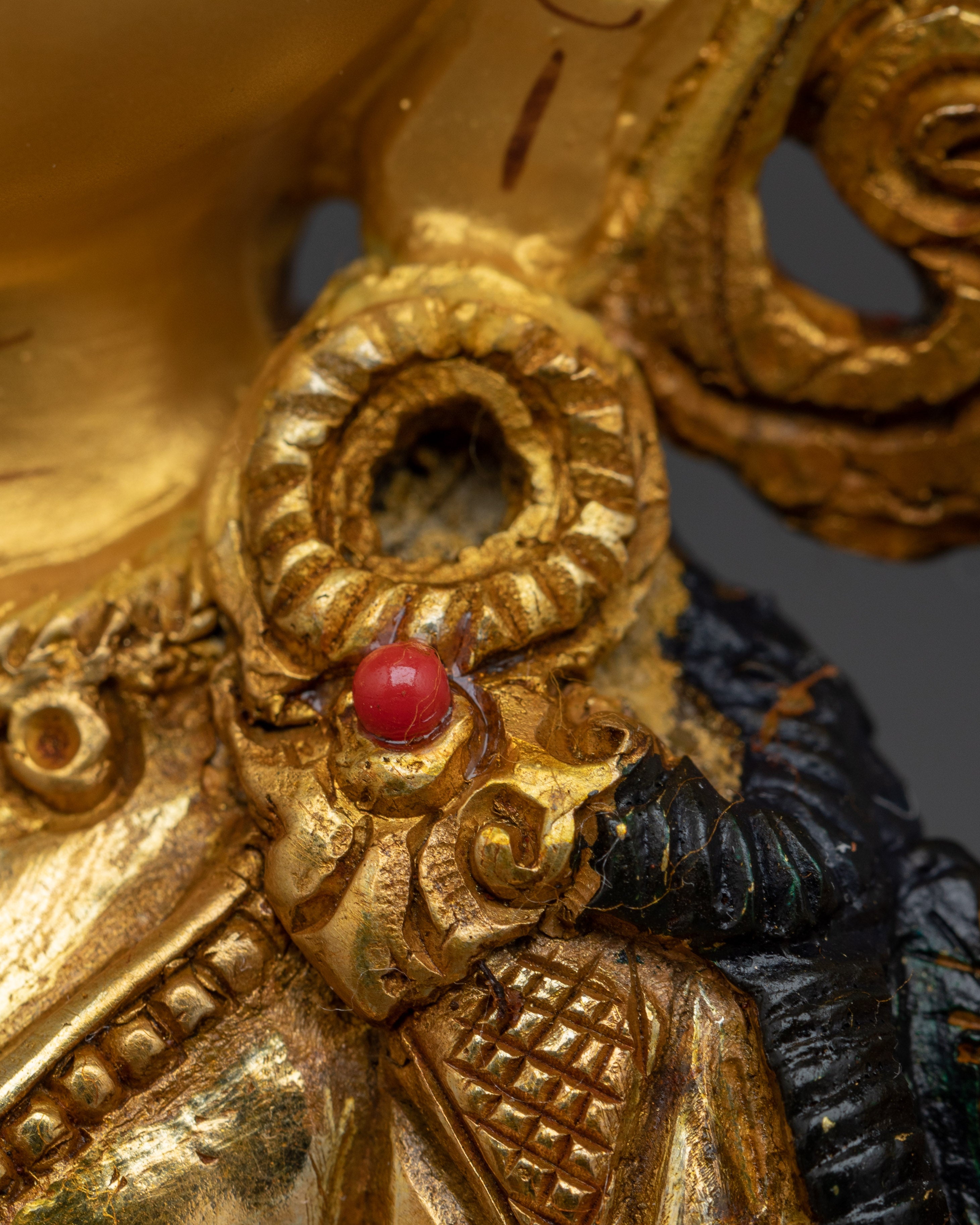 Manjushri, Tibetan Wisdom Deity | Gold Gilded Icon