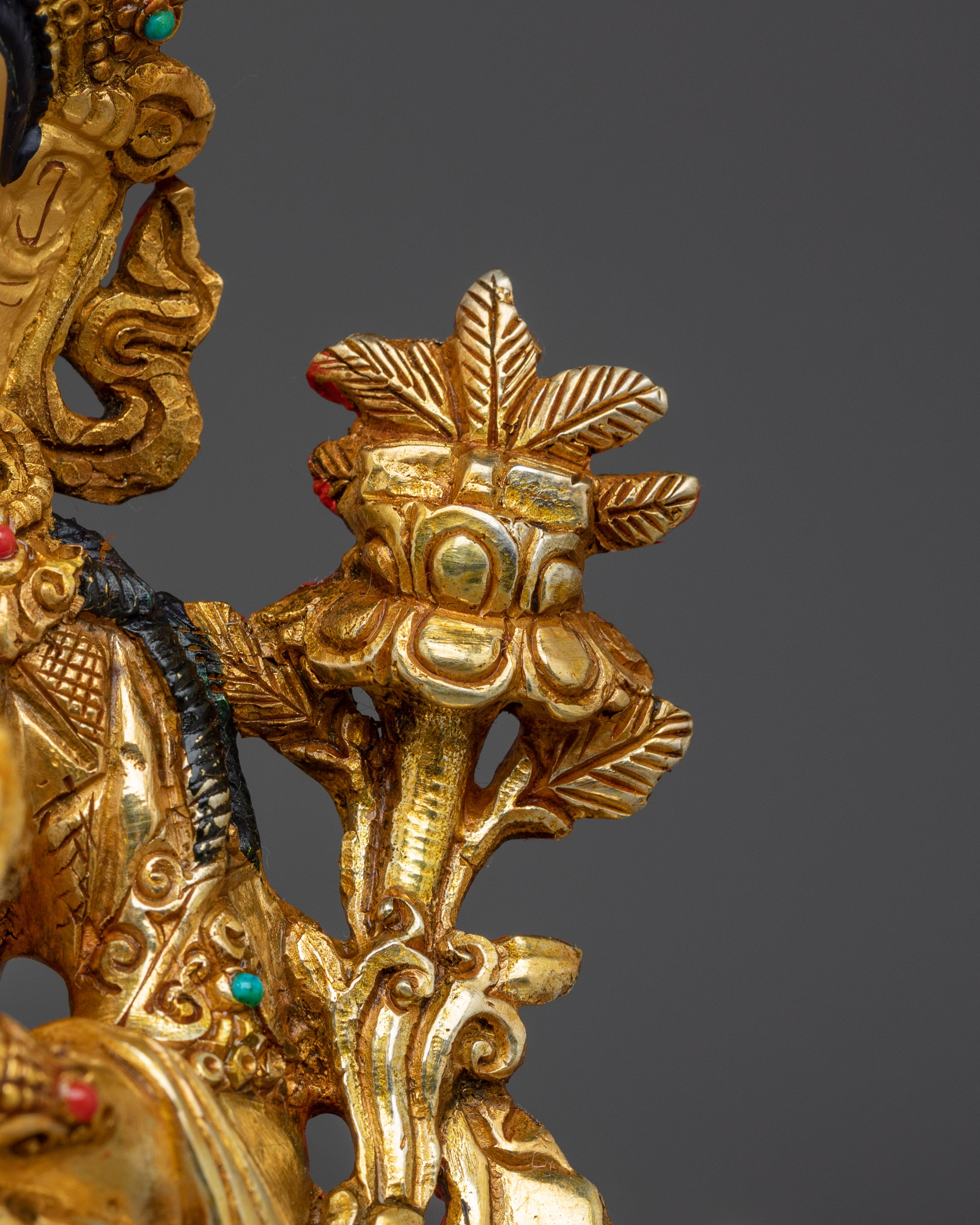 Manjushri, Tibetan Wisdom Deity | Gold Gilded Icon