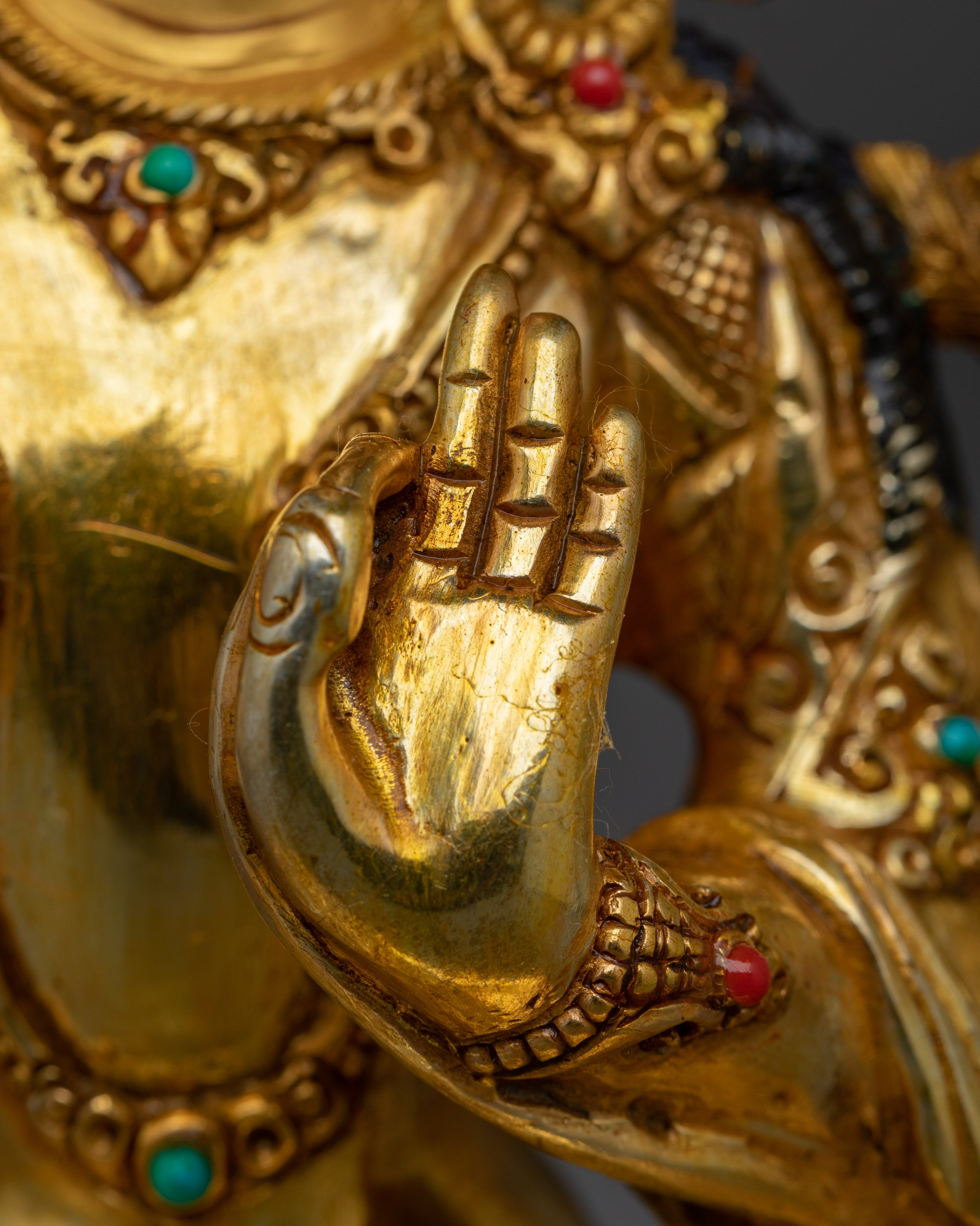 Manjushri, Tibetan Wisdom Deity | Gold Gilded Icon