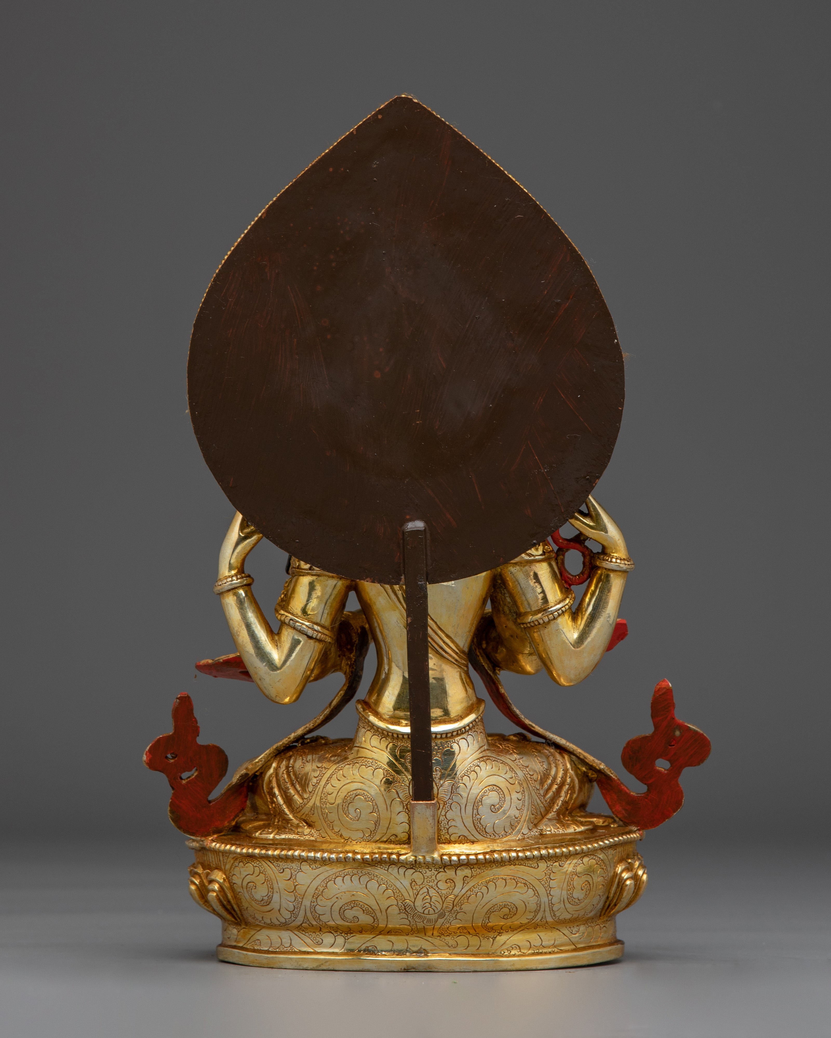 Chenrezig 24K Gold Gilded with Gemstones Statue | Compassion and Peace