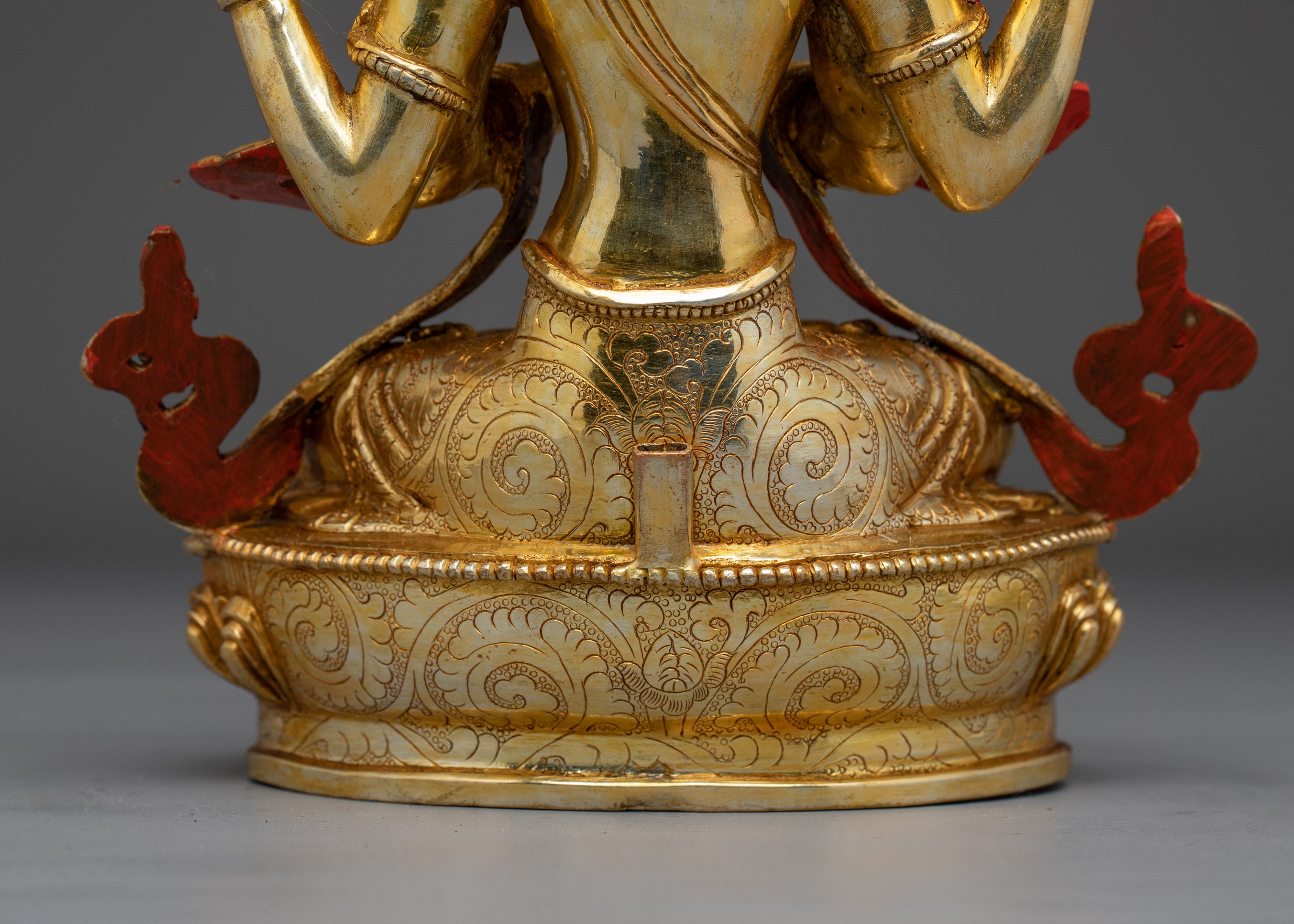 Chenrezig 24K Gold Gilded with Gemstones Statue | Compassion and Peace
