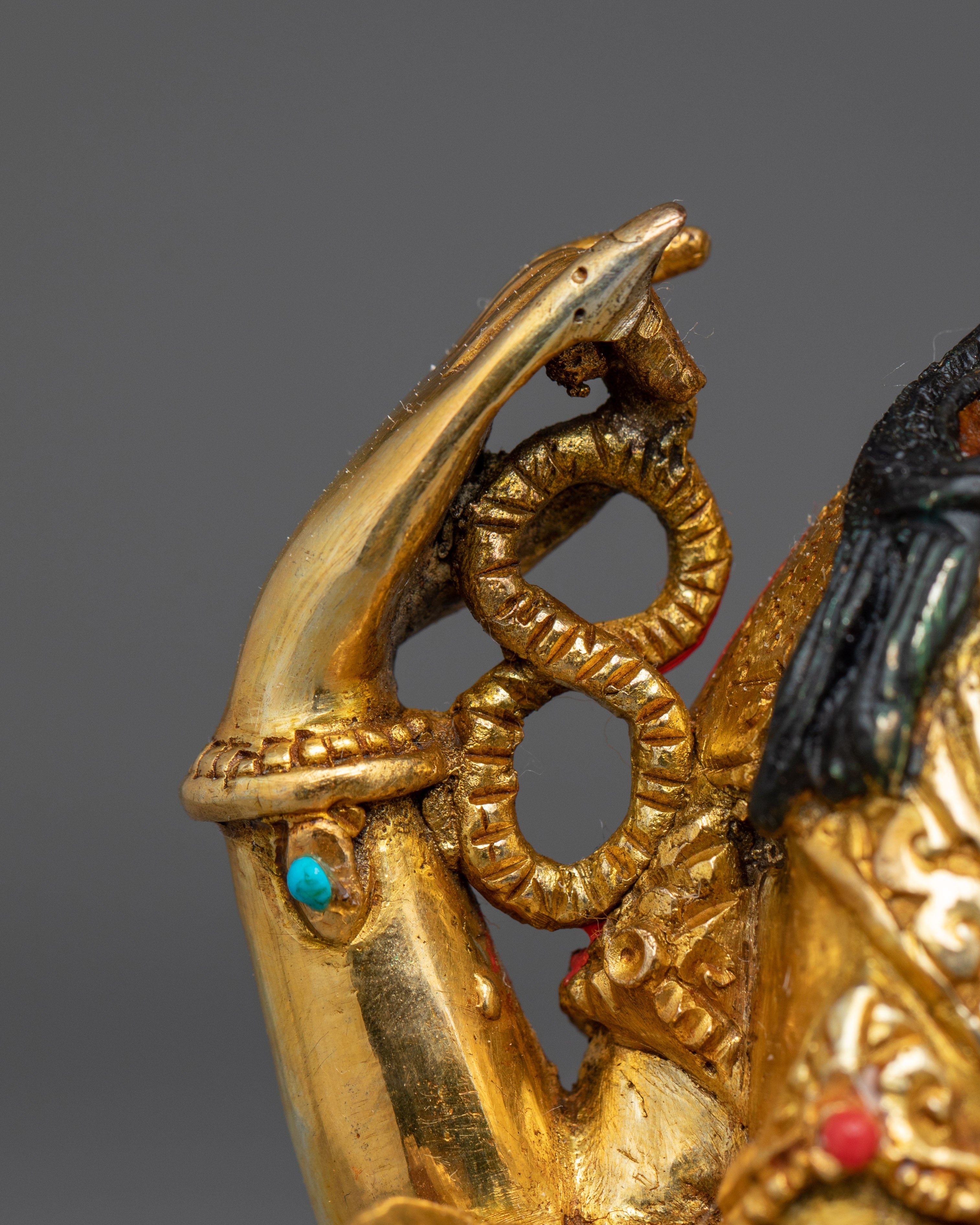 Chenrezig 24K Gold Gilded with Gemstones Statue | Compassion and Peace