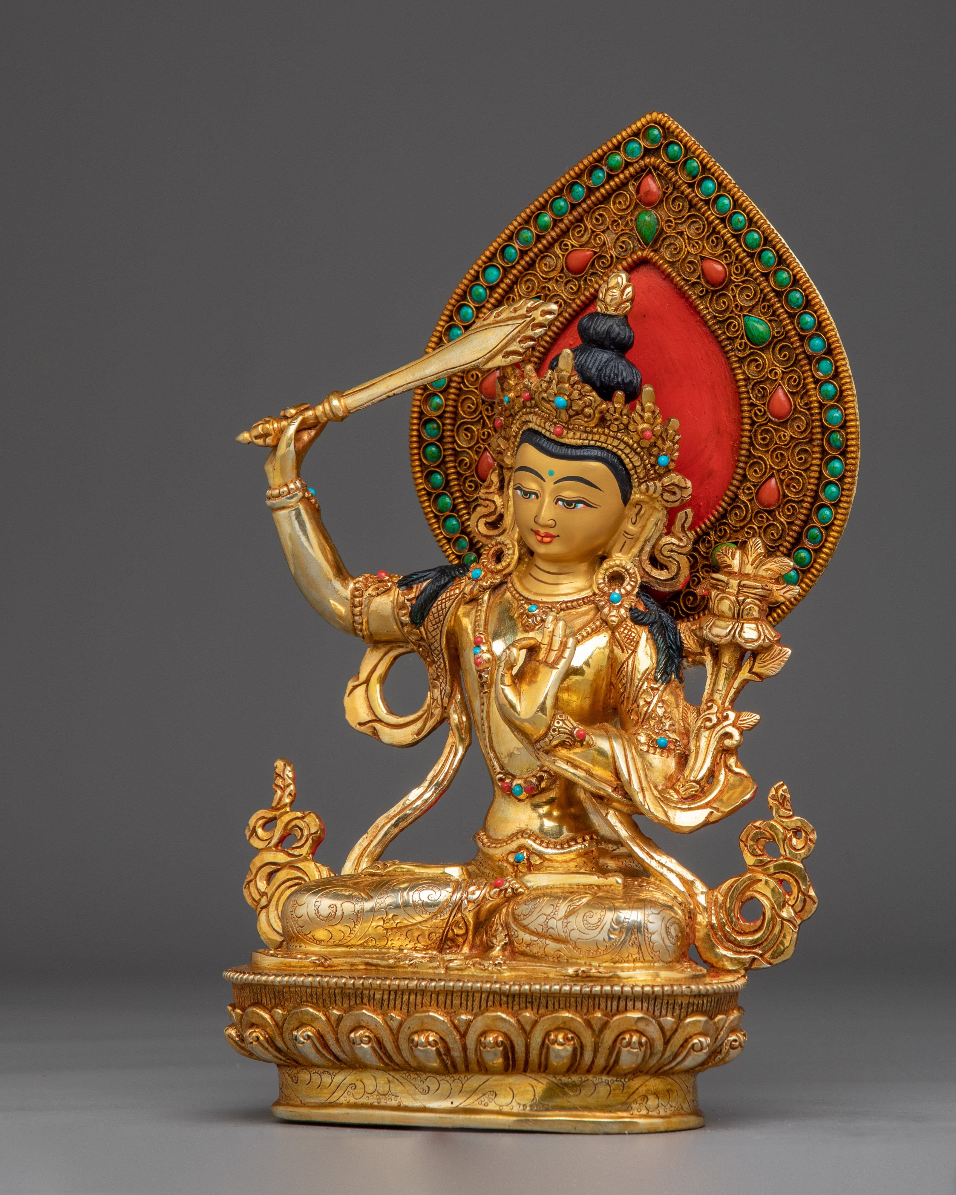 Manjushri Deity for Wisdom & Meditation | Bodhisattva of Home Decor