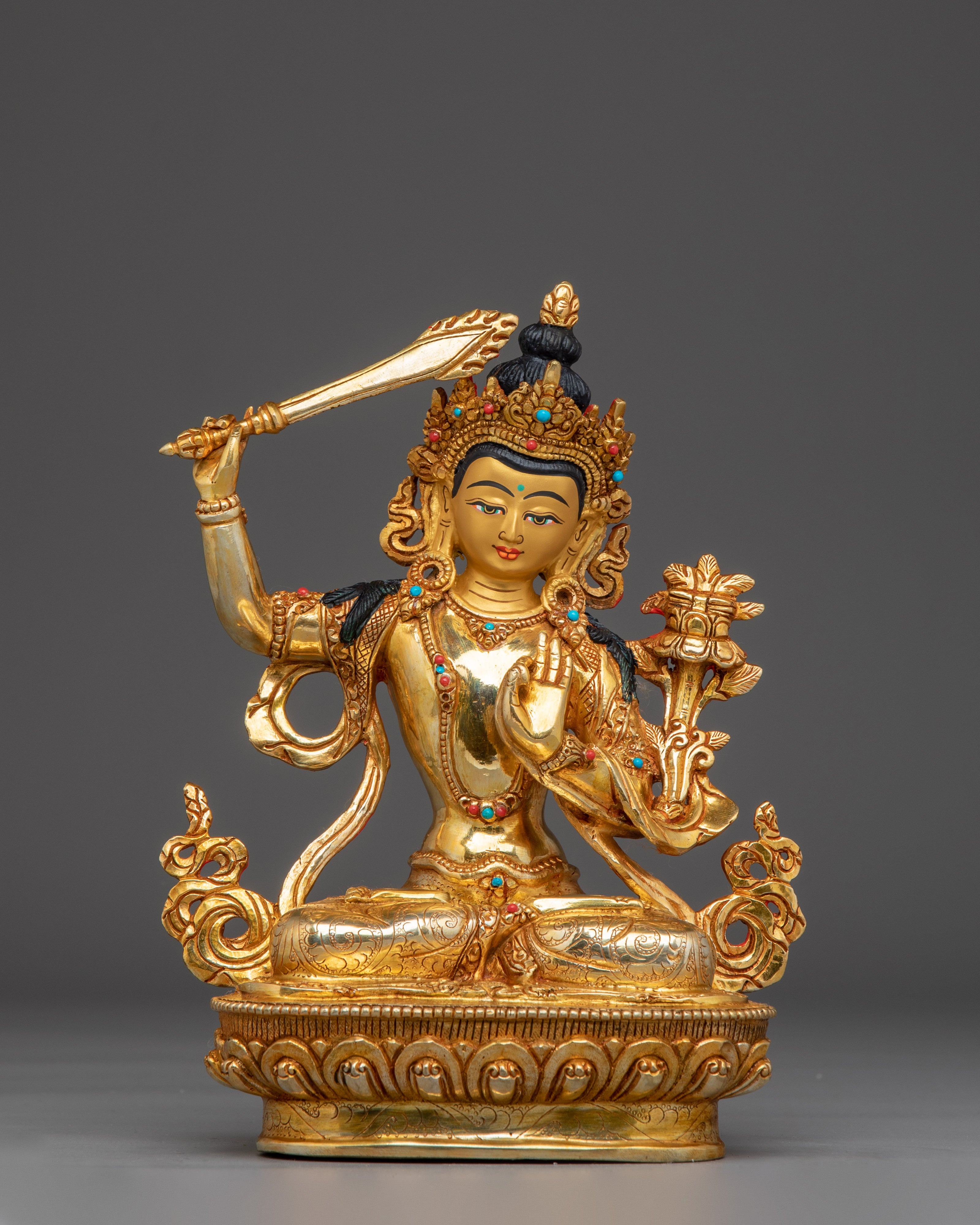 Manjushri Deity for Wisdom & Meditation | Bodhisattva of Home Decor