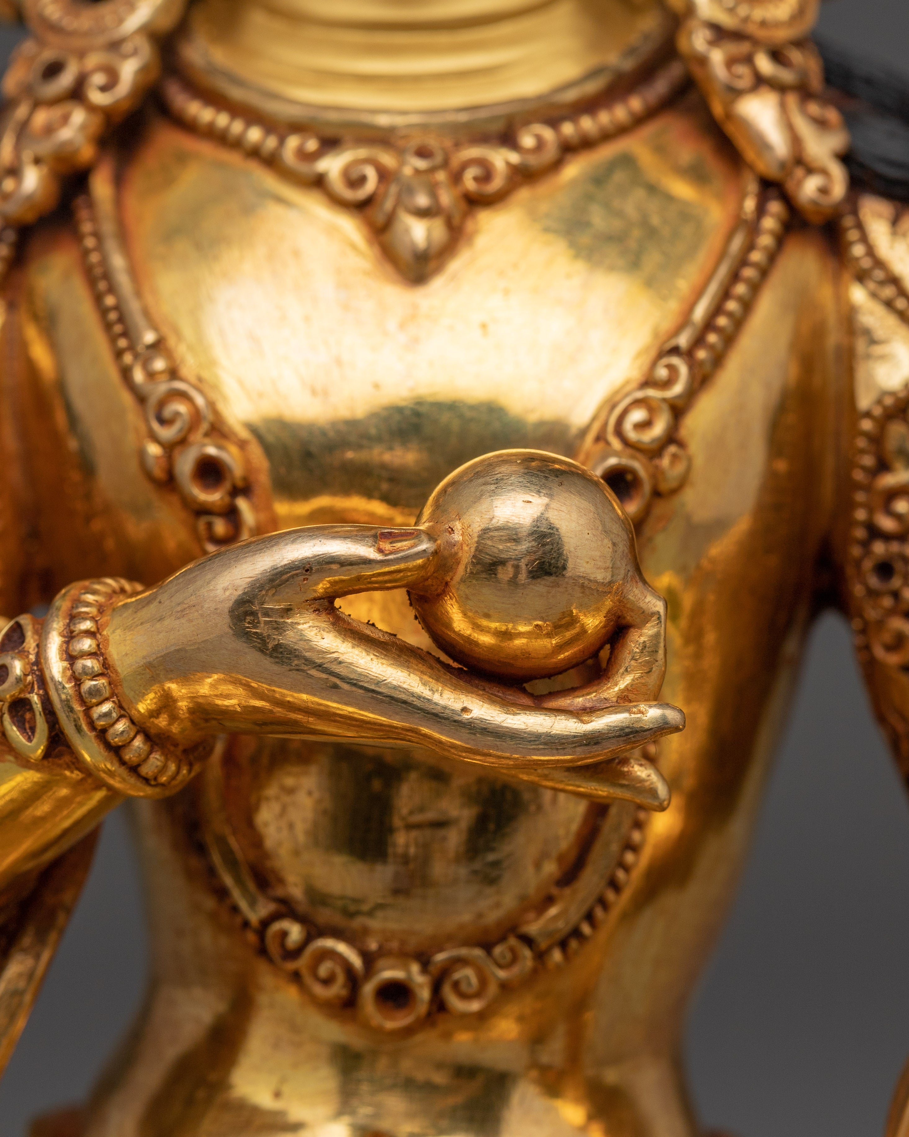 Golden Ksitigarbha Artwork | Divine Bodhisattva Being