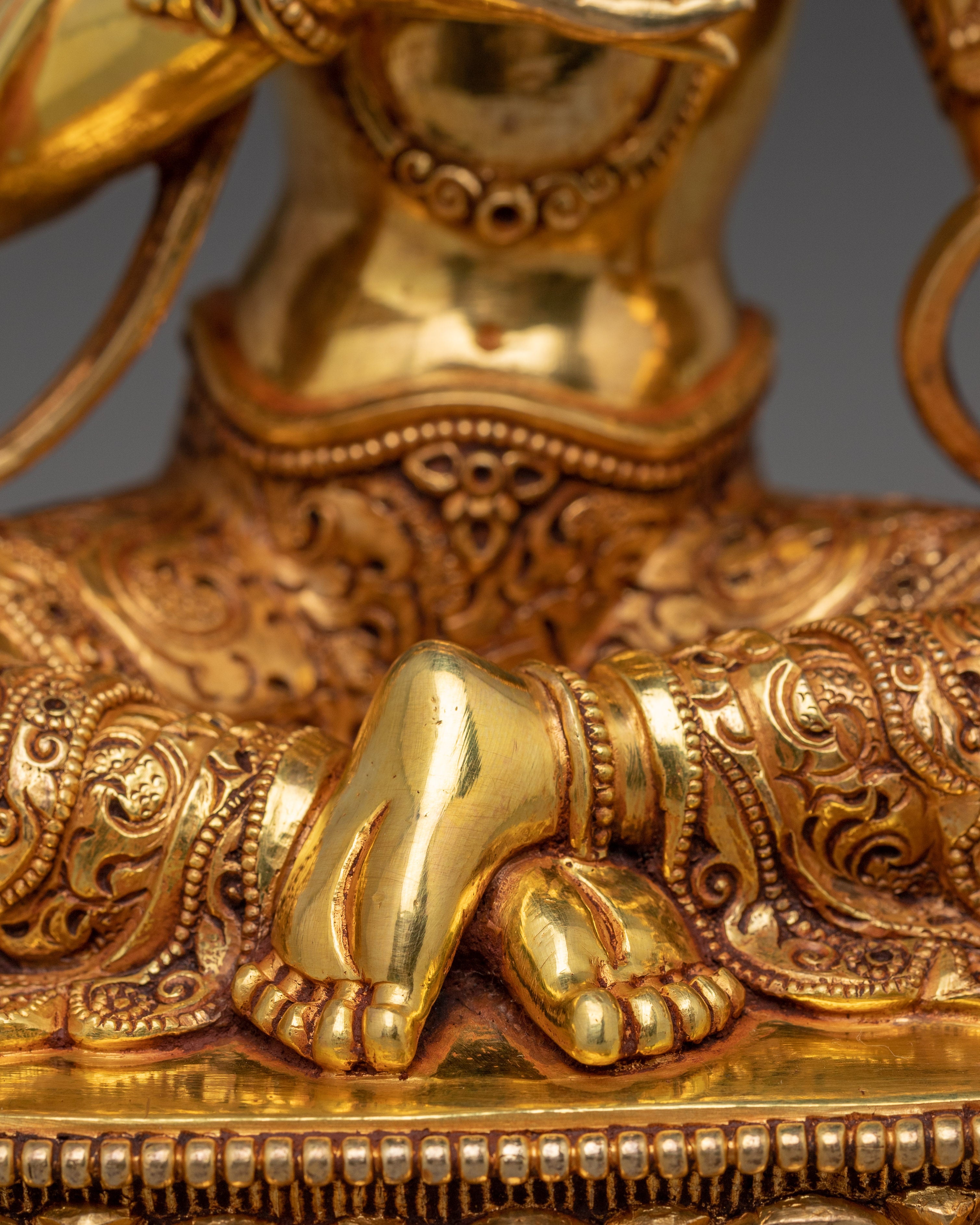 Golden Ksitigarbha Artwork | Divine Bodhisattva Being