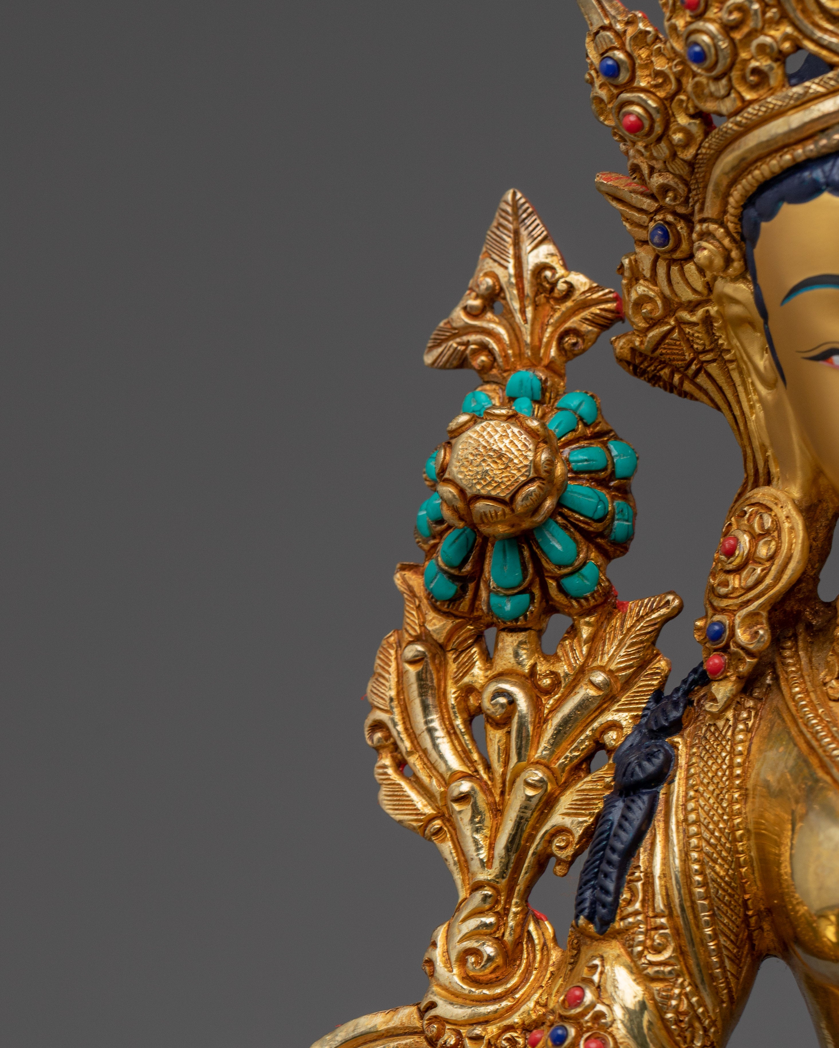 Green Tara Figurine: Himalayan Handmade Artwork