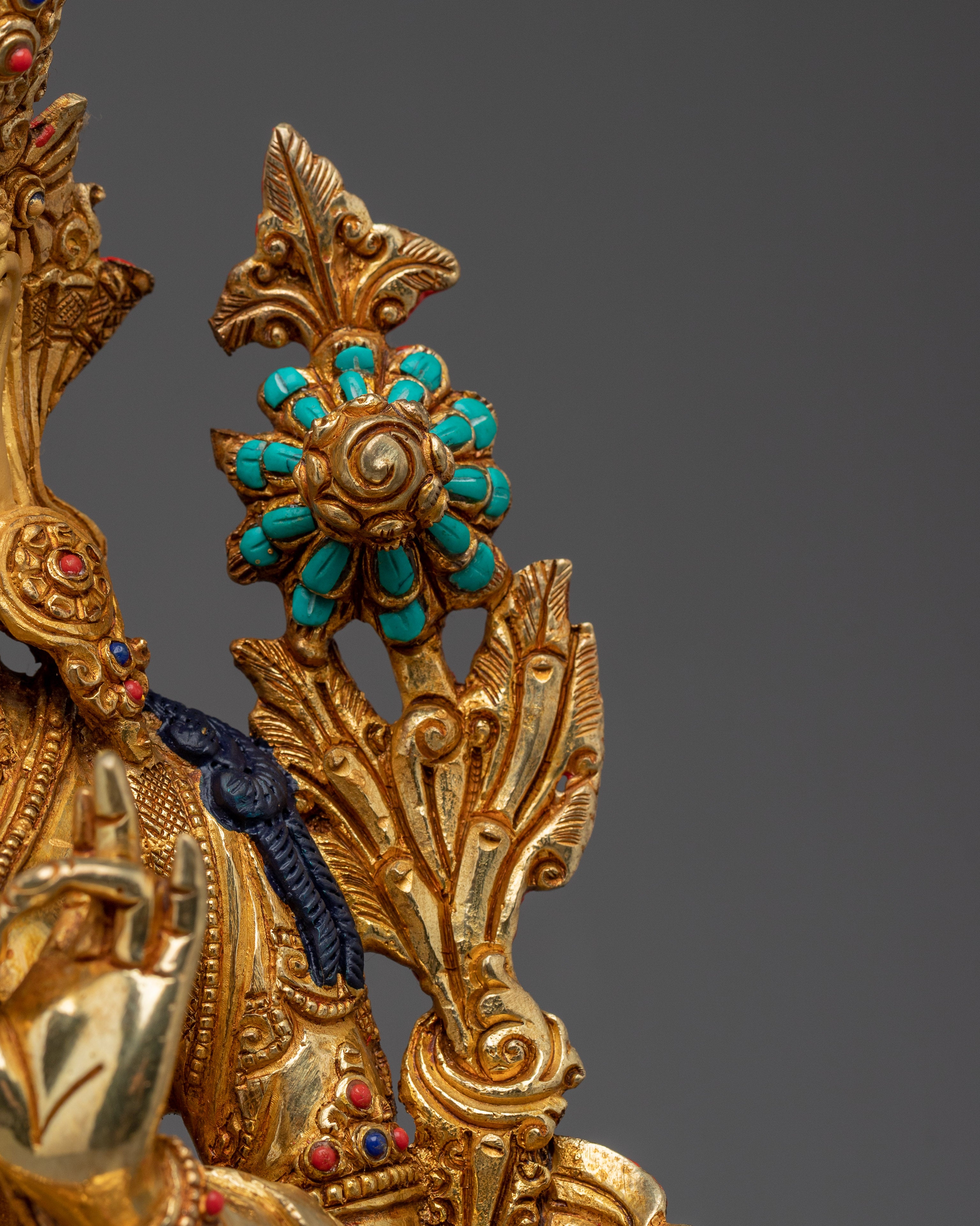 Green Tara Figurine: Himalayan Handmade Artwork