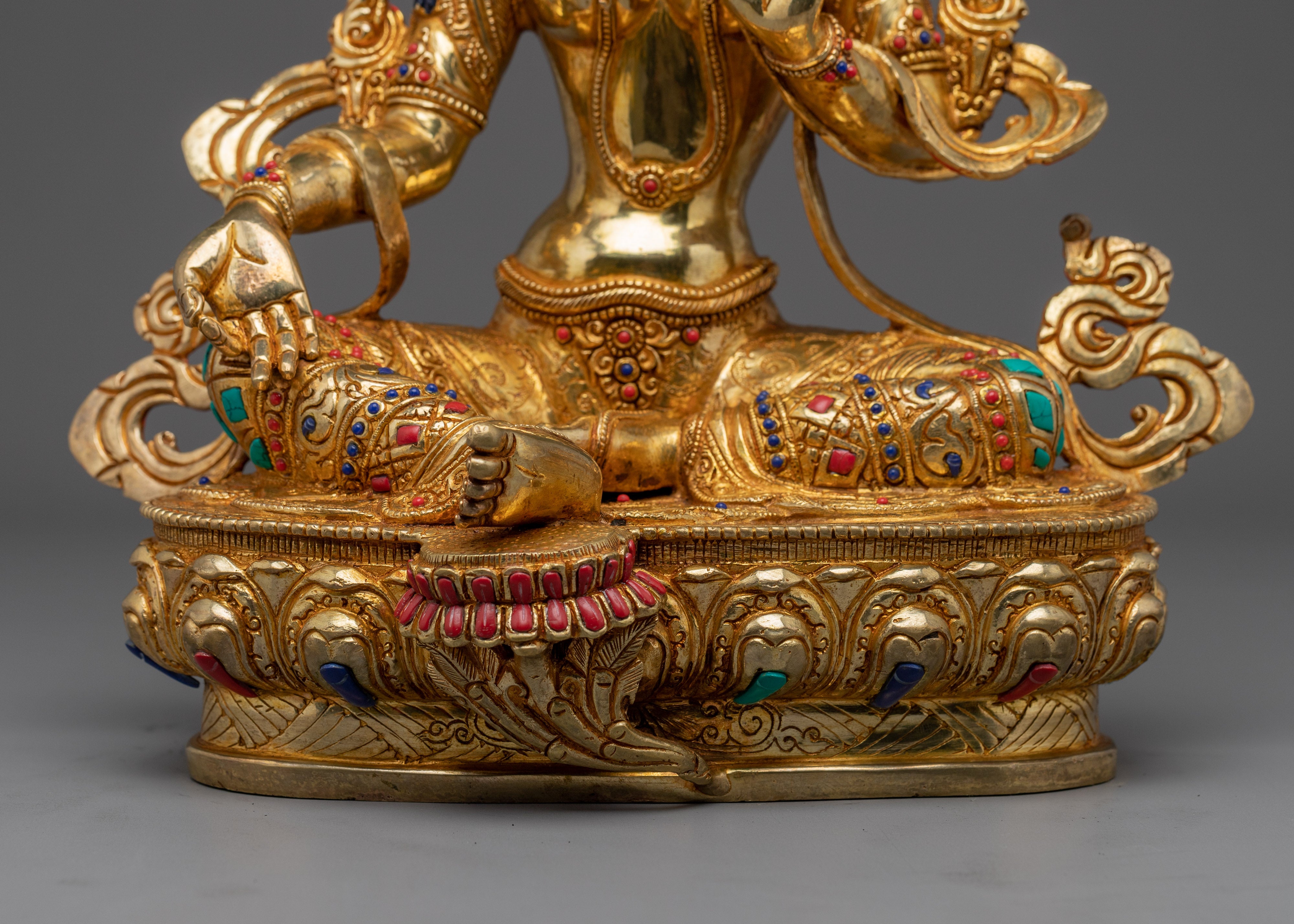 Green Tara Figurine: Himalayan Handmade Artwork
