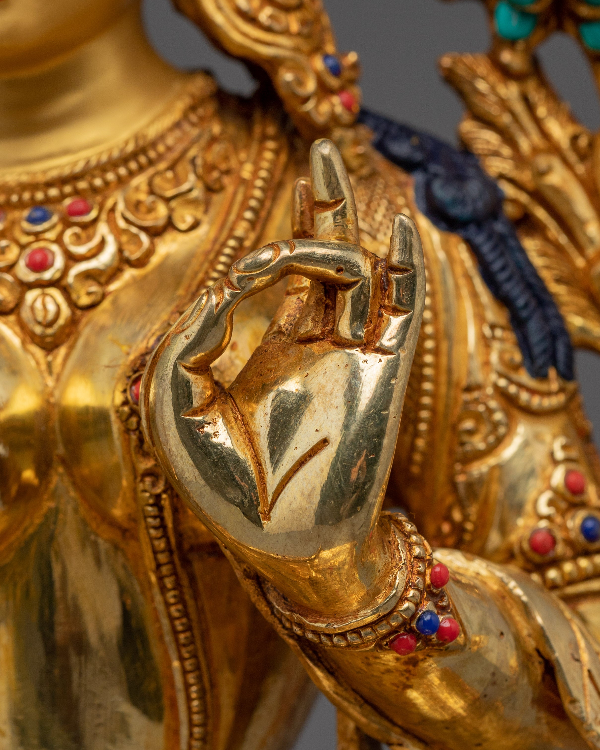 Green Tara Figurine: Himalayan Handmade Artwork