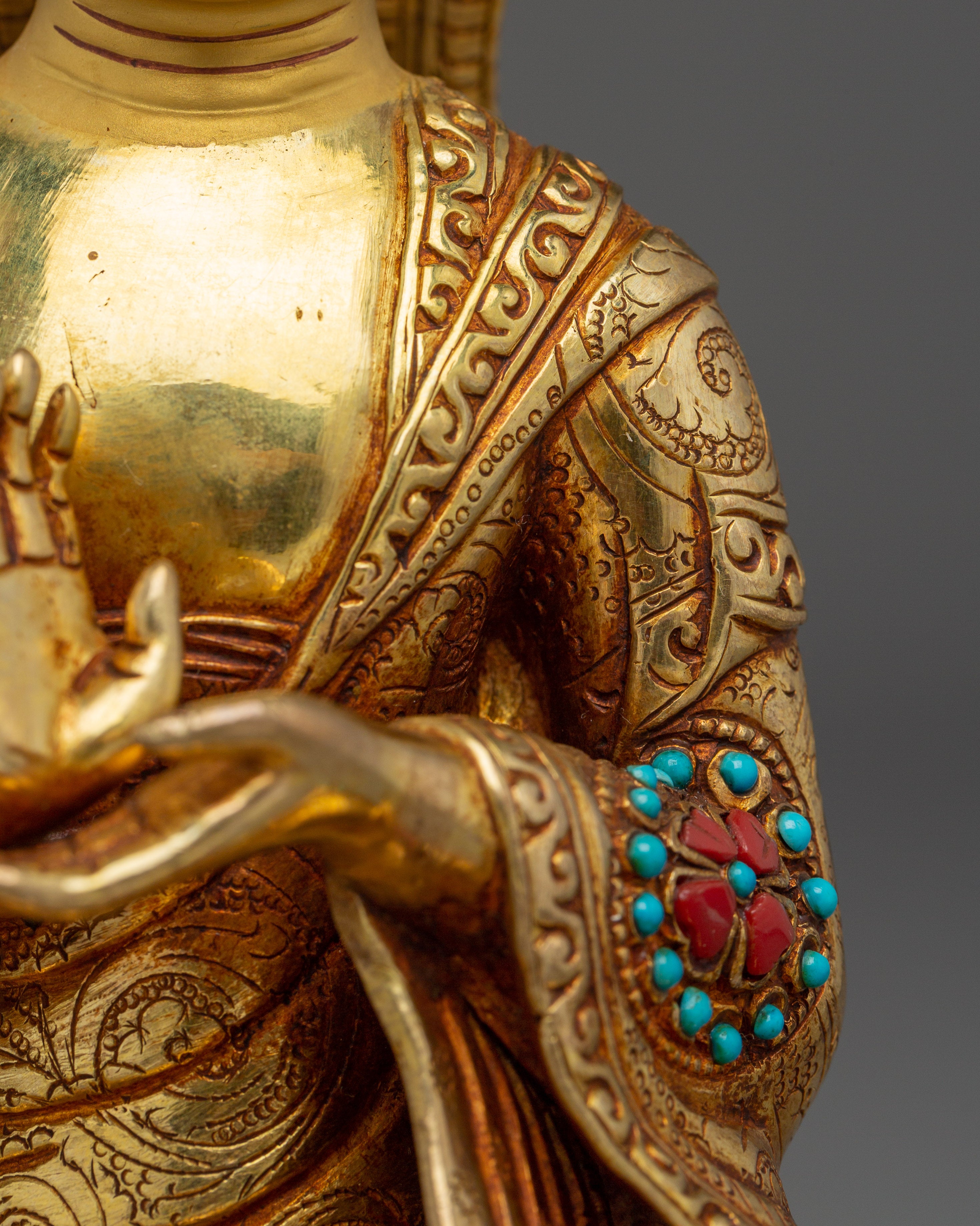 Enlightened Nagarjuna | Gold Gilded Nepali Statue
