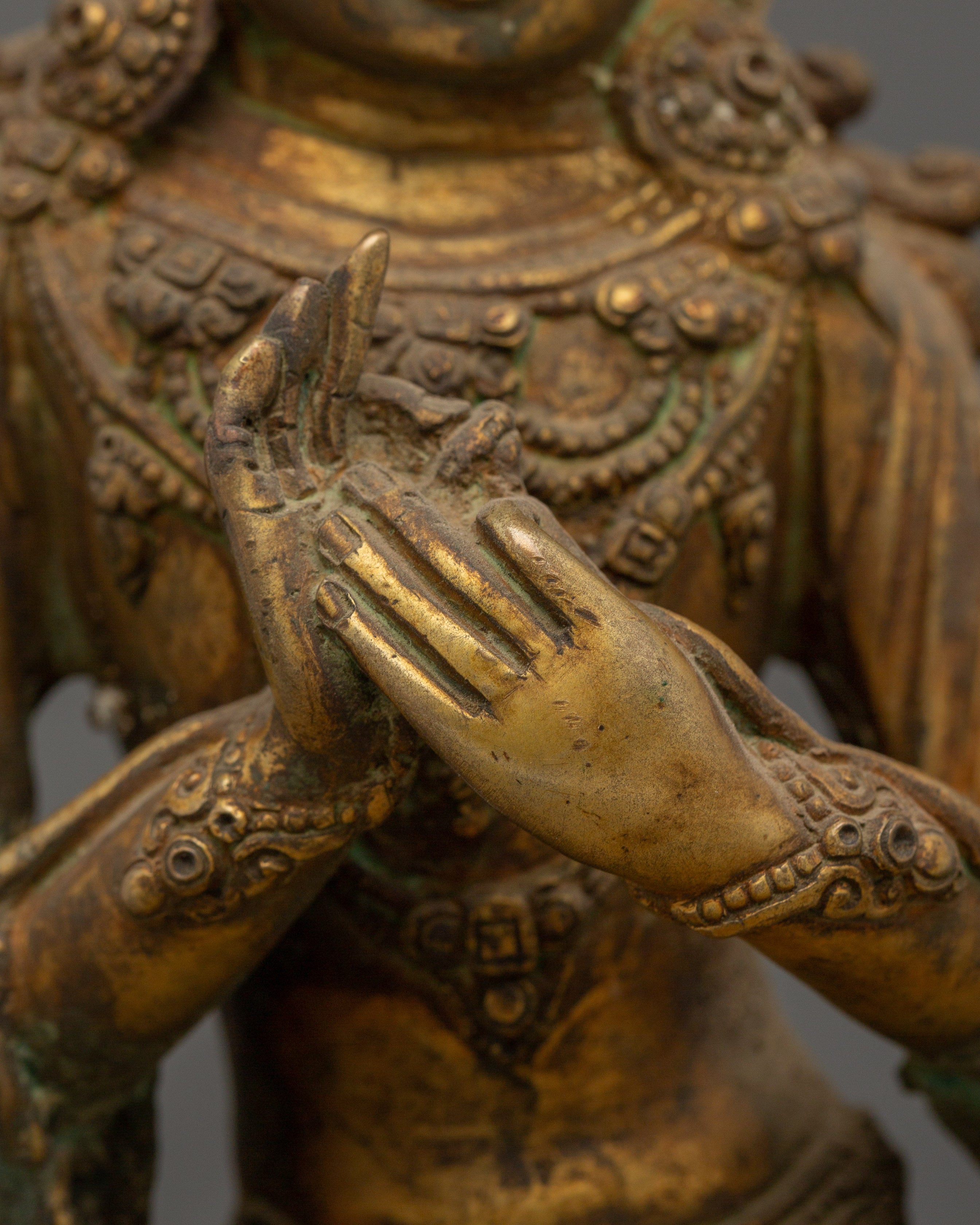 Manjushri Statue with Antique Finish | Wisdom Bodhisattva