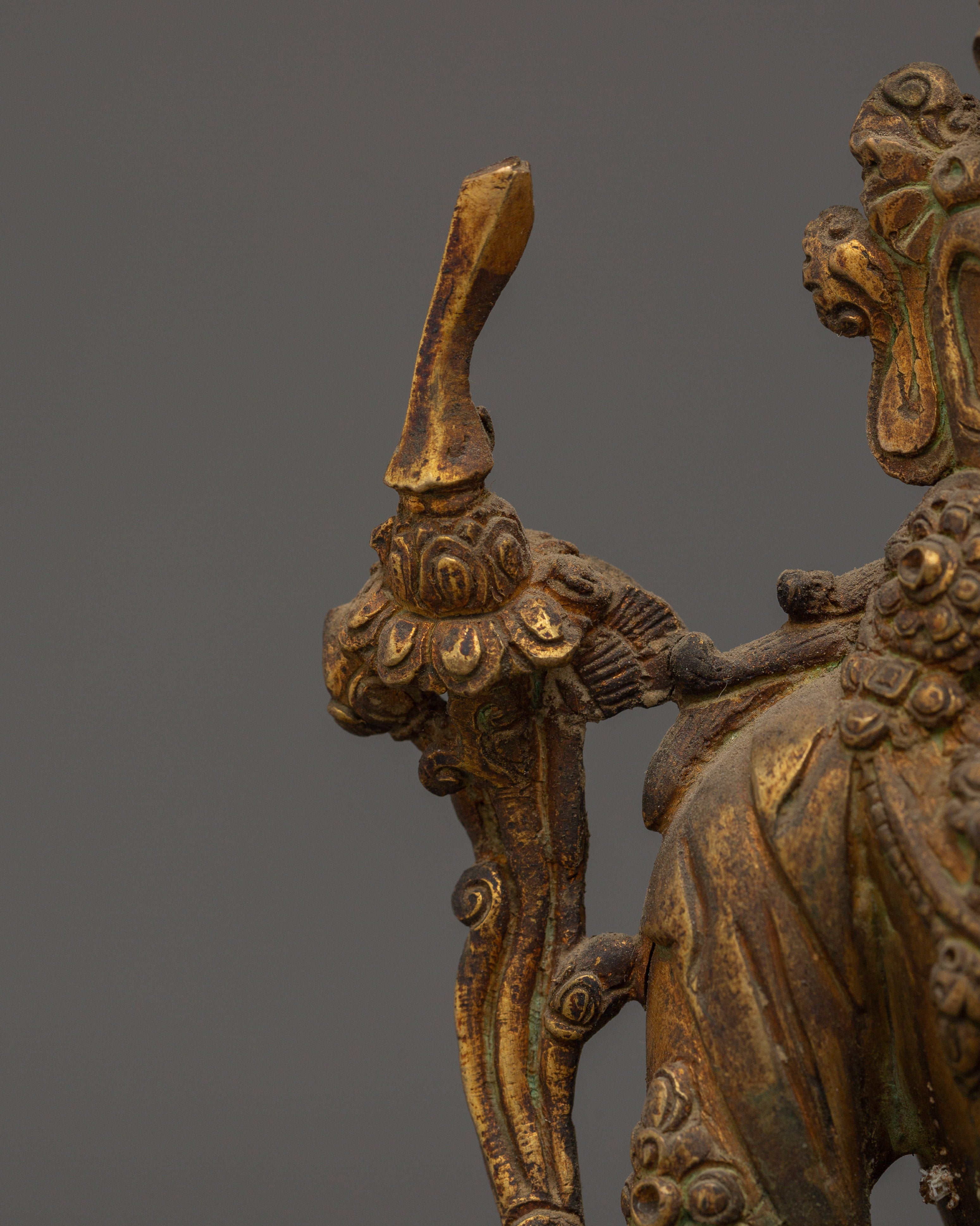 Manjushri Statue with Antique Finish | Wisdom Bodhisattva
