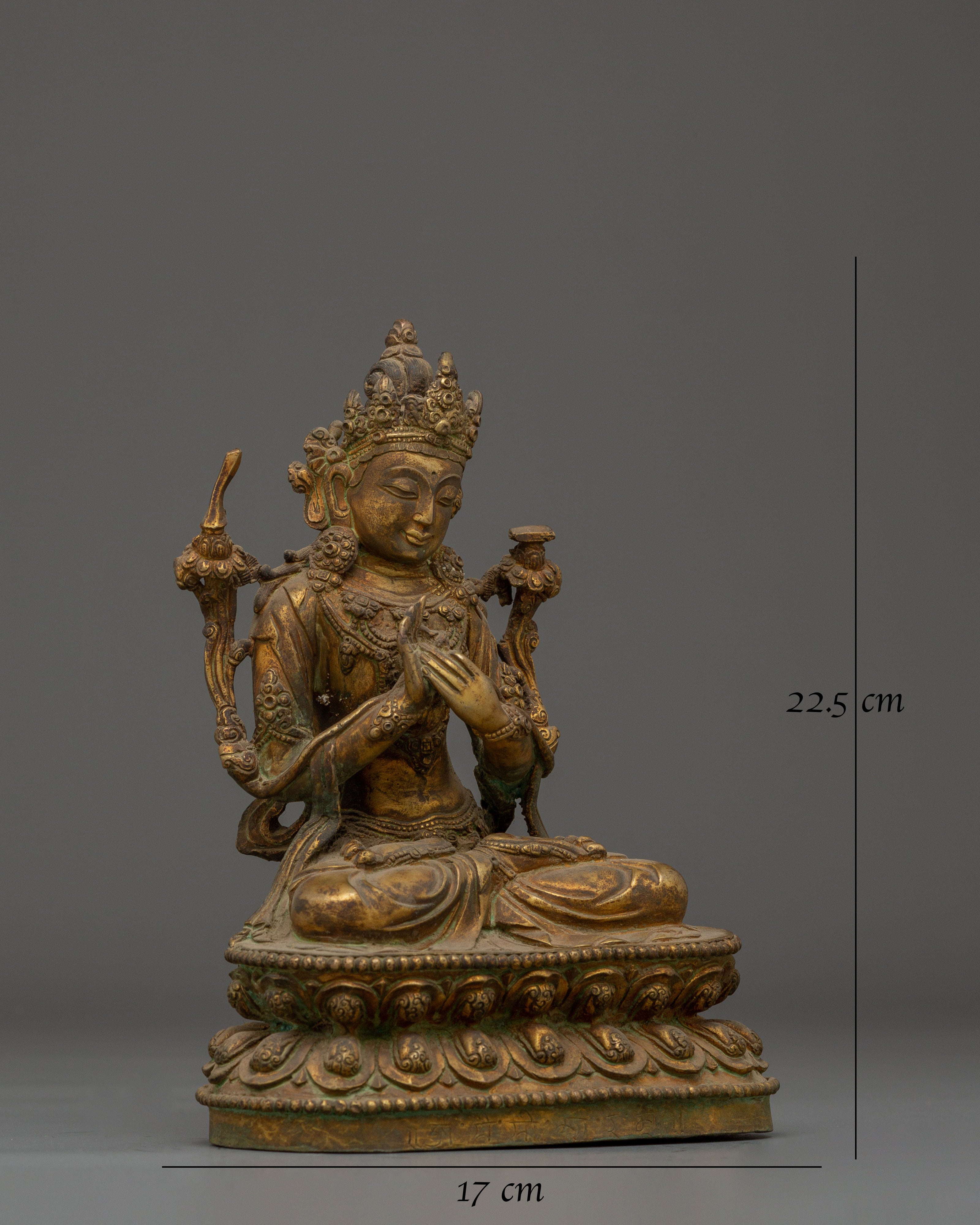 Manjushri Statue with Antique Finish | Wisdom Bodhisattva