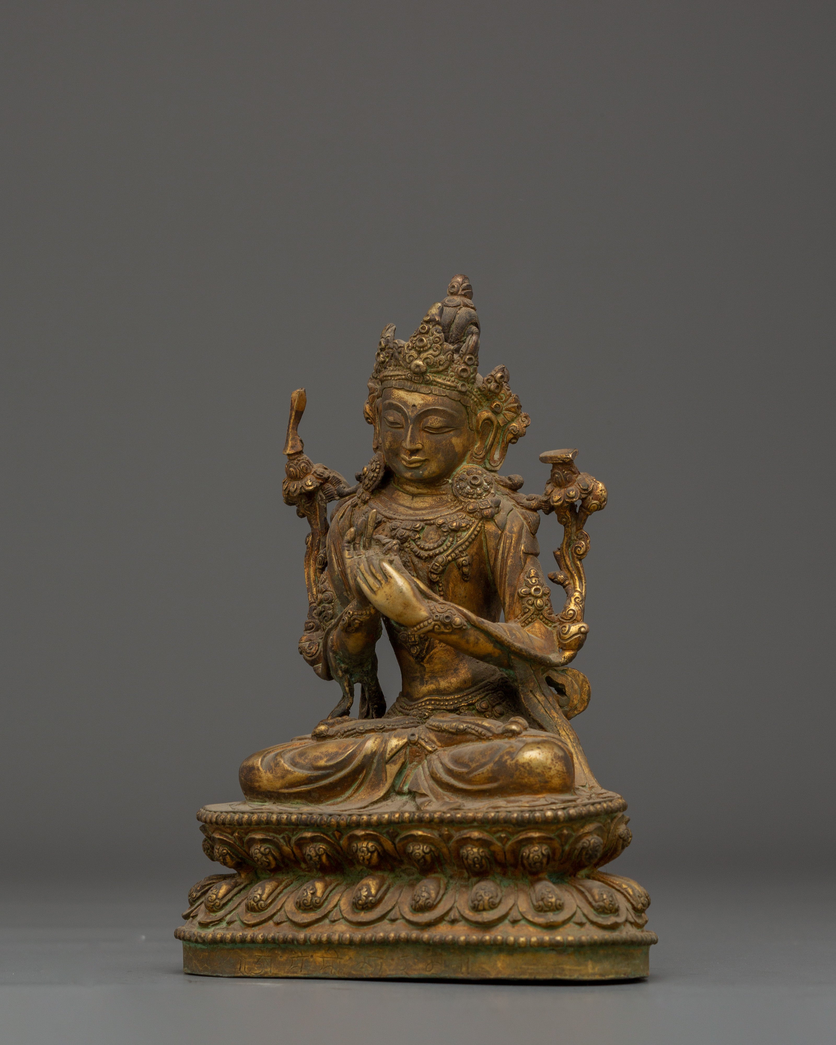 Manjushri Statue with Antique Finish | Wisdom Bodhisattva