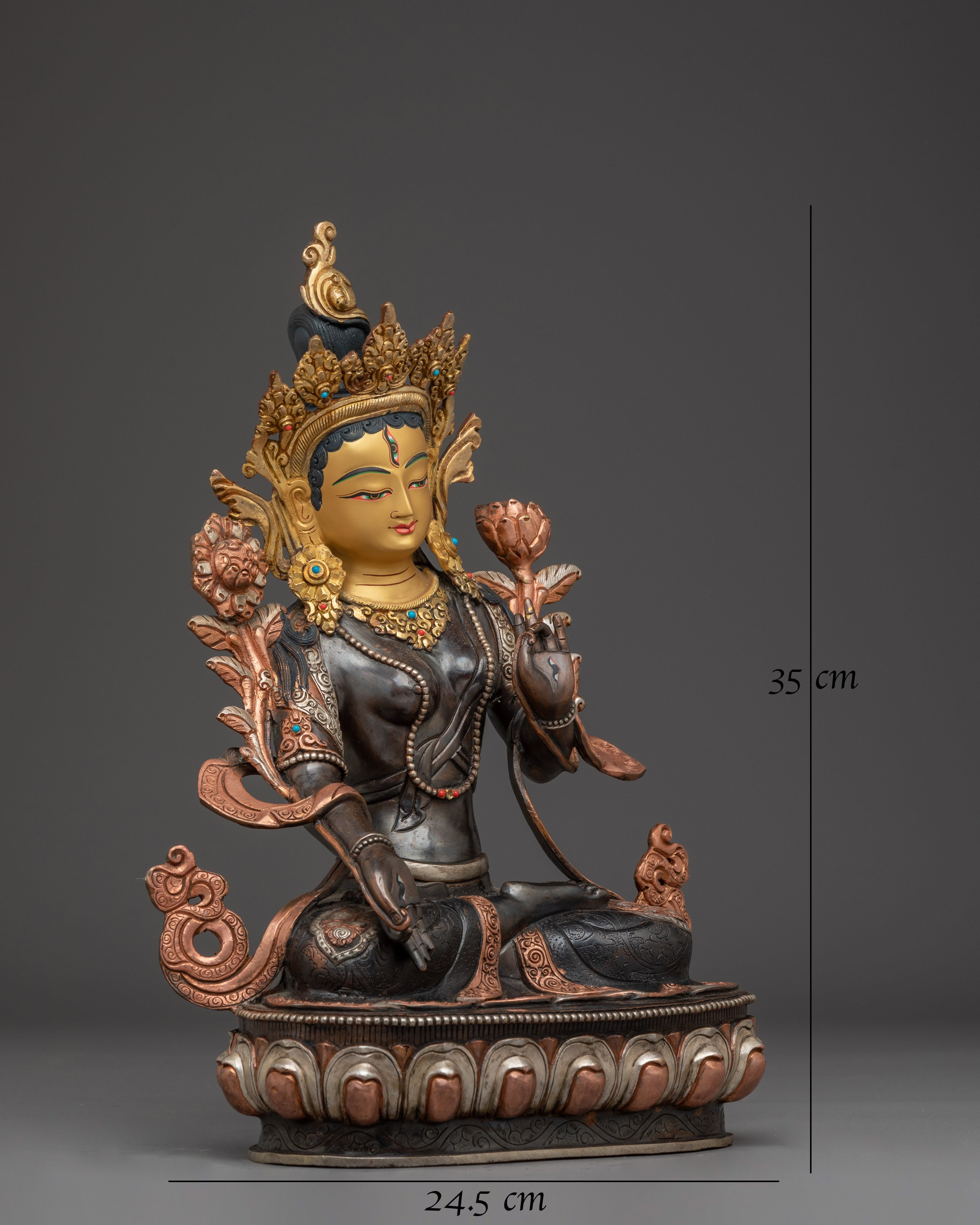Seven-eyed Goddess White Tara Statue 