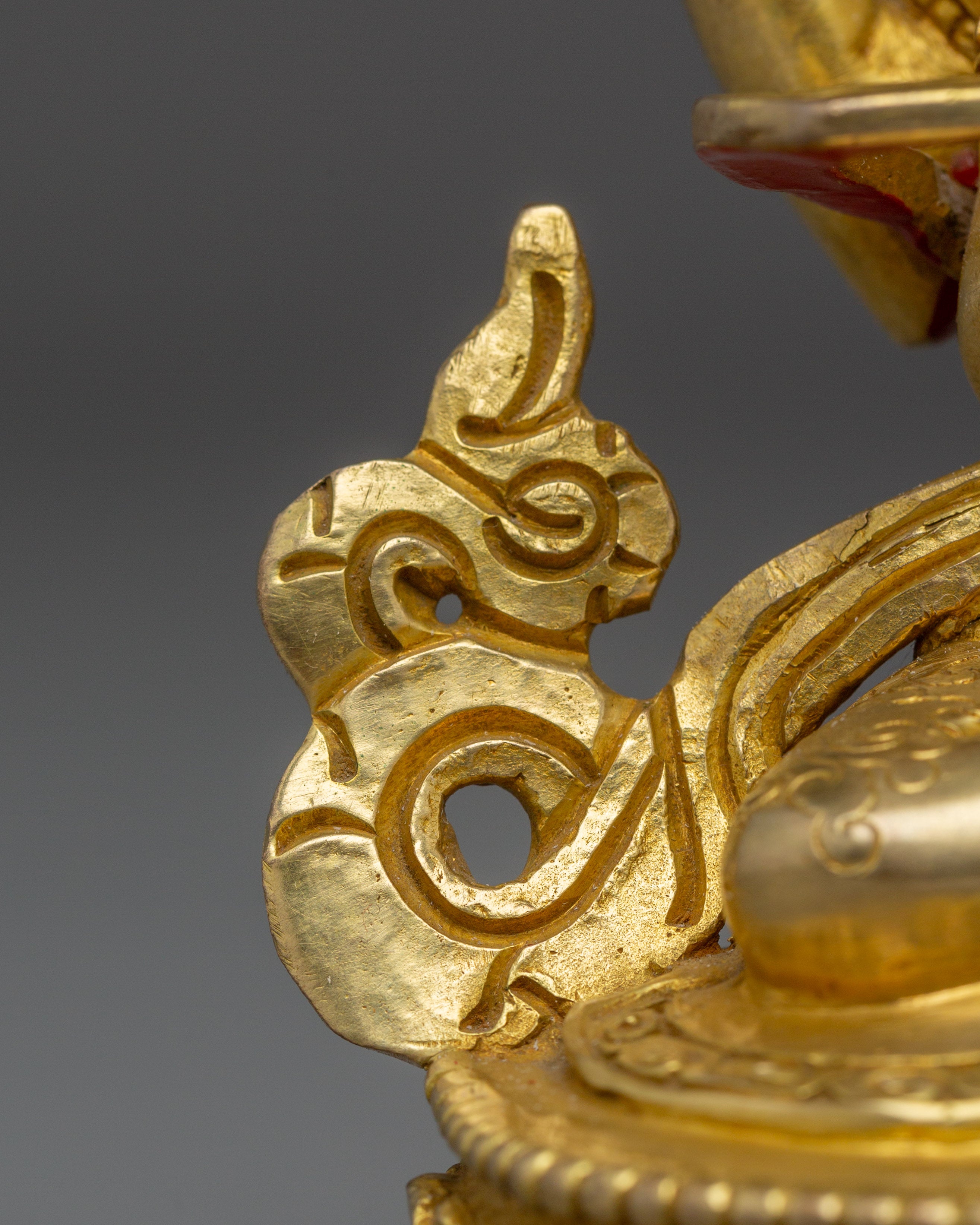 Compassion Deity Chenrezig Art | Gold-Gilded Peaceful Sculpture