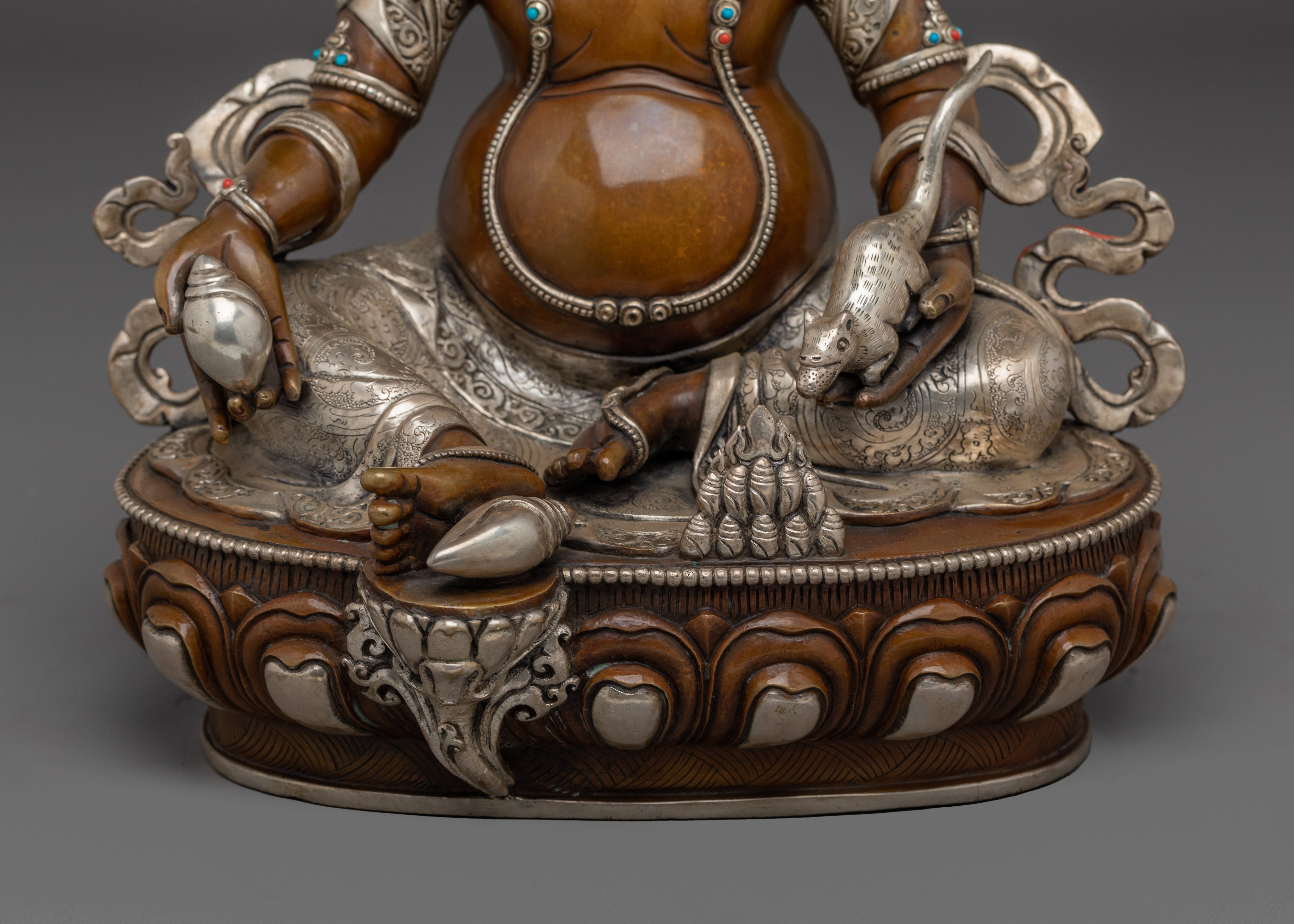 Dzambhala Oxidized Copper Statue | Tibetan Buddha for Spiritual Abundance