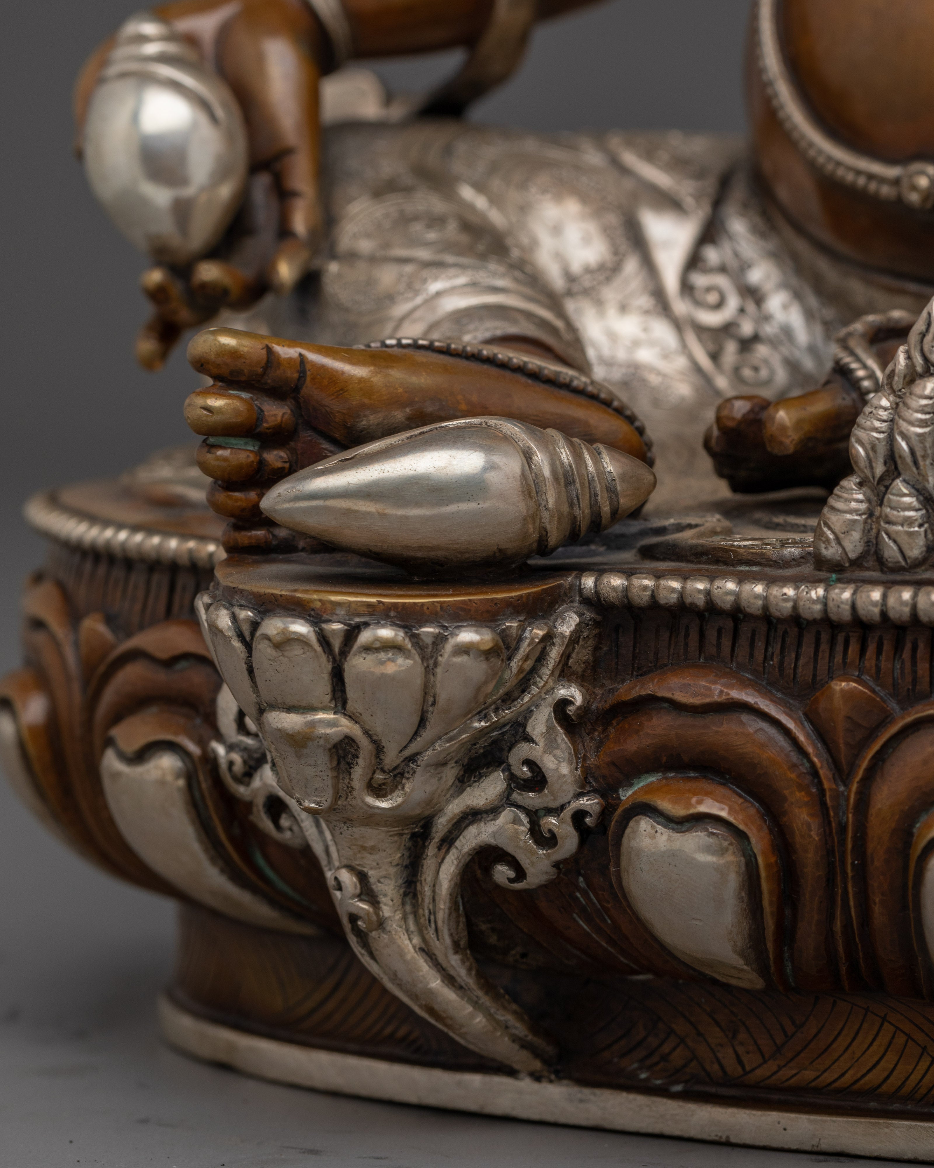Dzambhala Oxidized Copper Statue | Tibetan Buddha for Spiritual Abundance