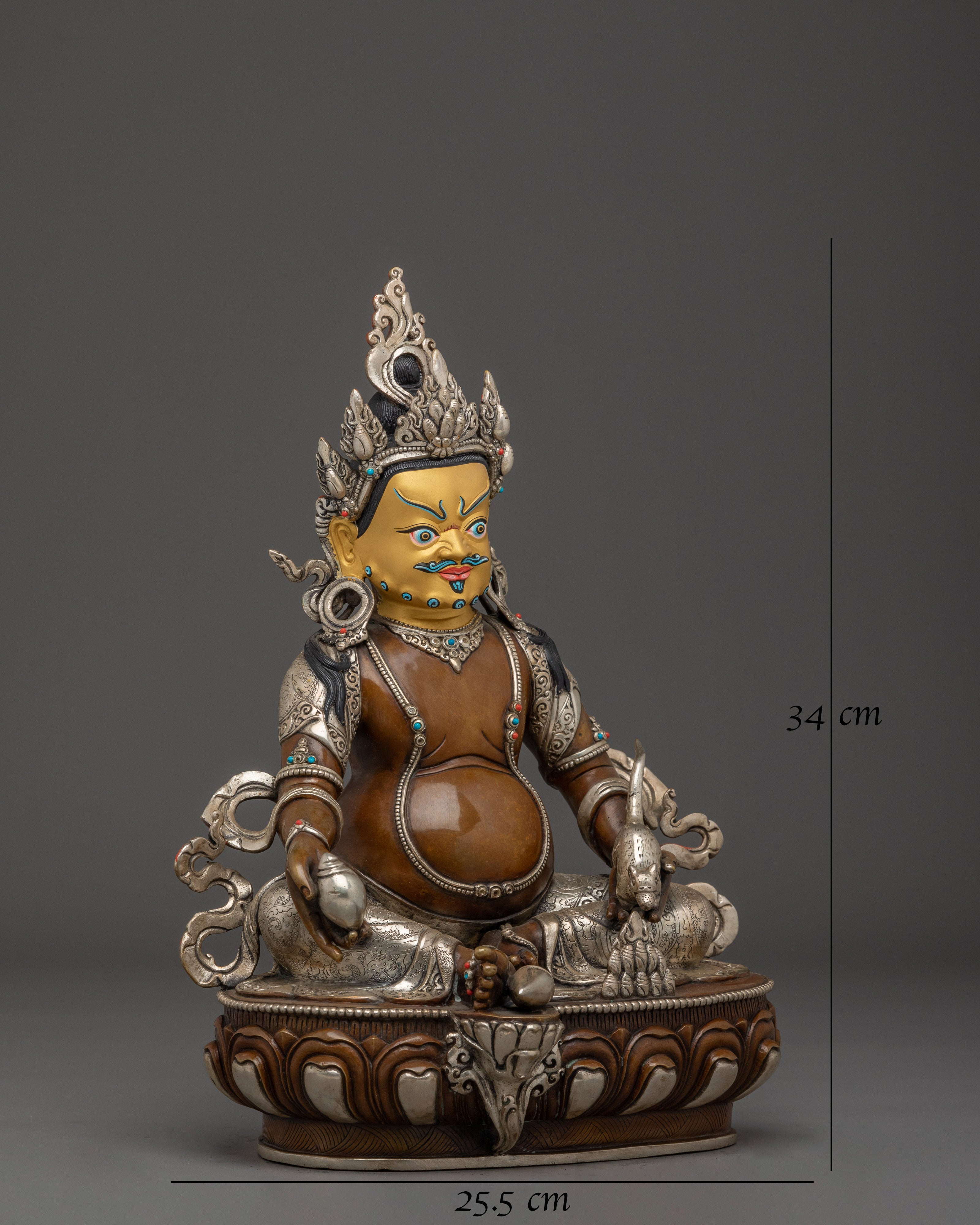 Dzambhala Oxidized Copper Statue