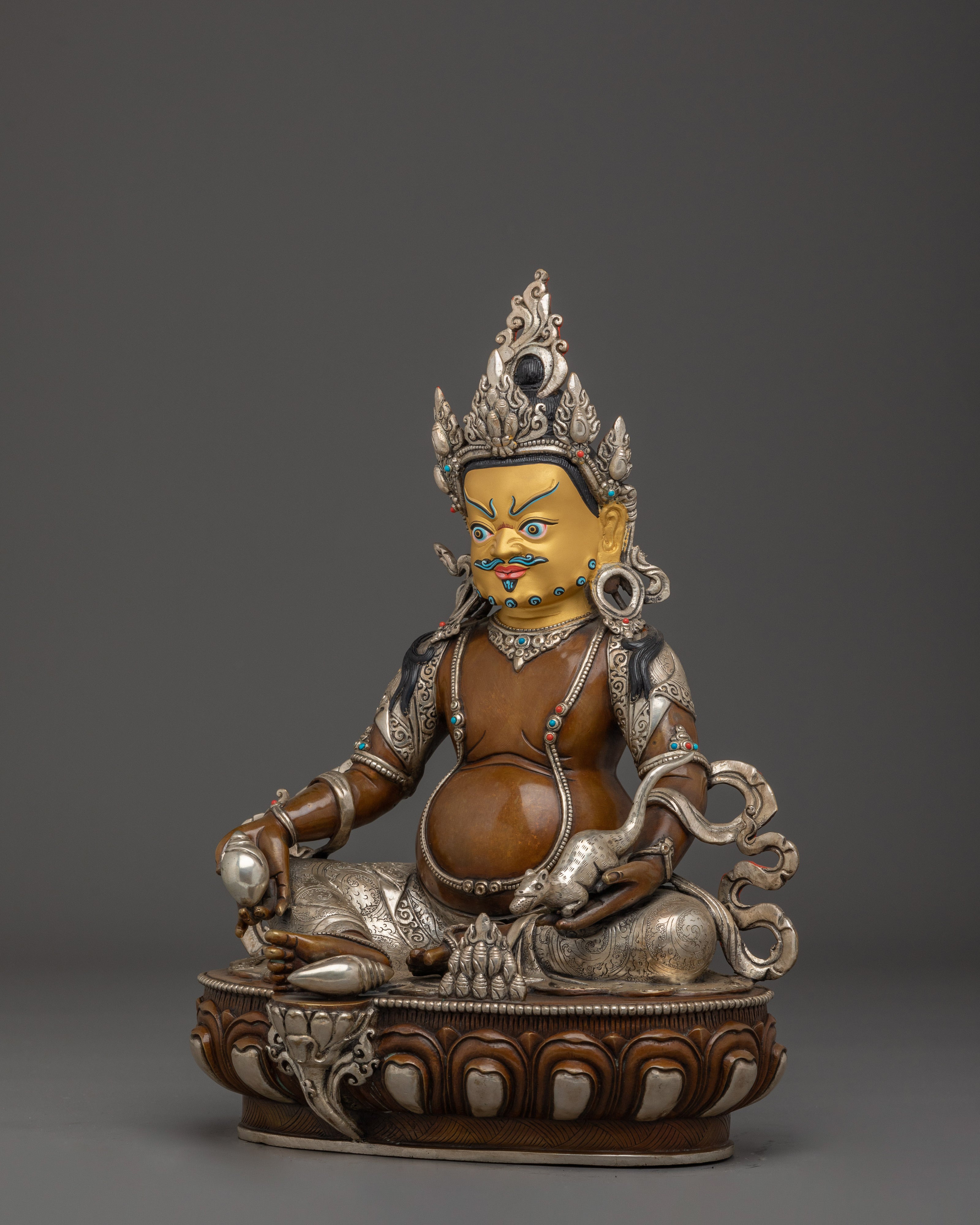 Dzambhala Oxidized Copper Statue | Tibetan Buddha for Spiritual Abundance