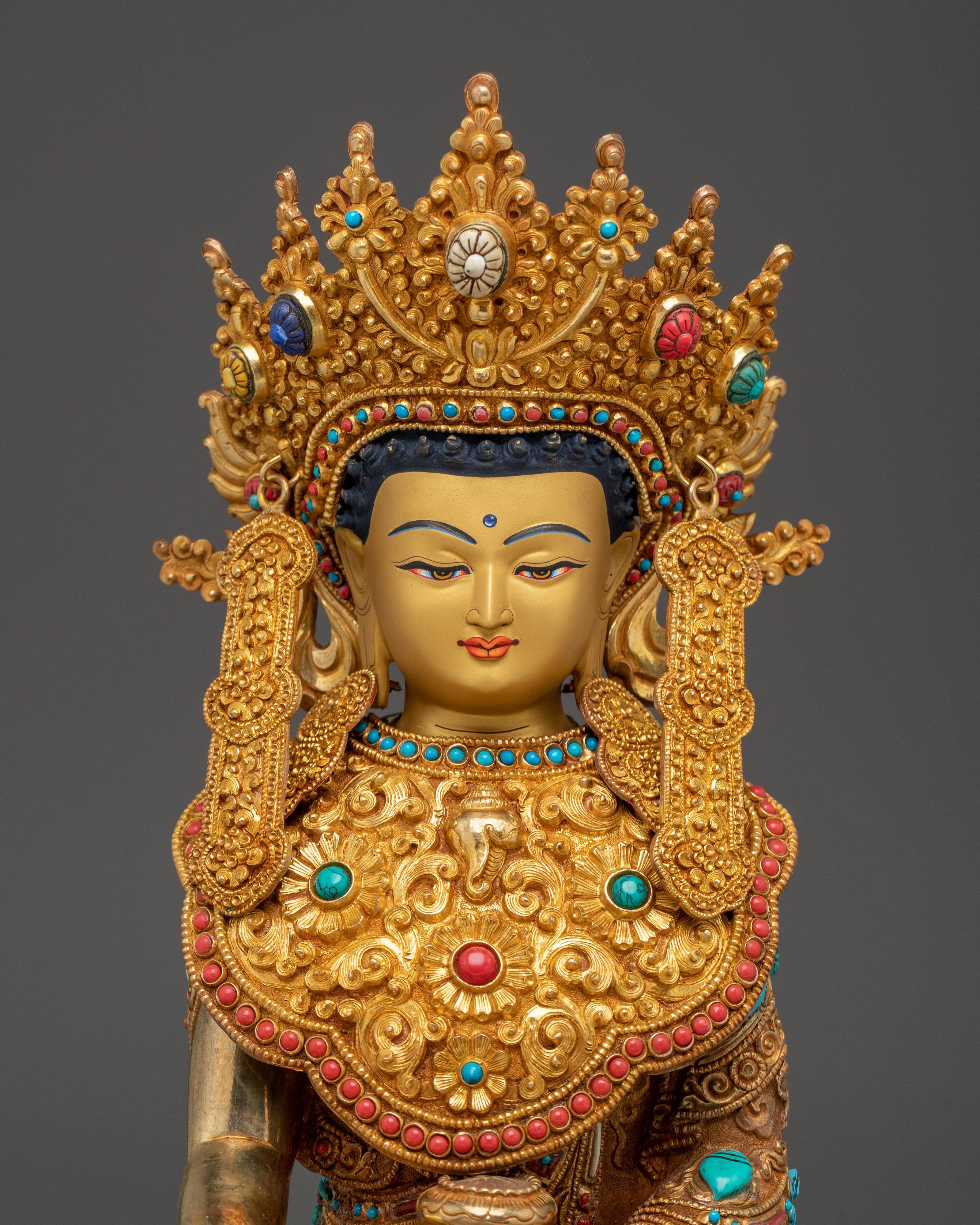 Tibetan Crown Shakyamuni Buddha Art | The Jeweled Sage