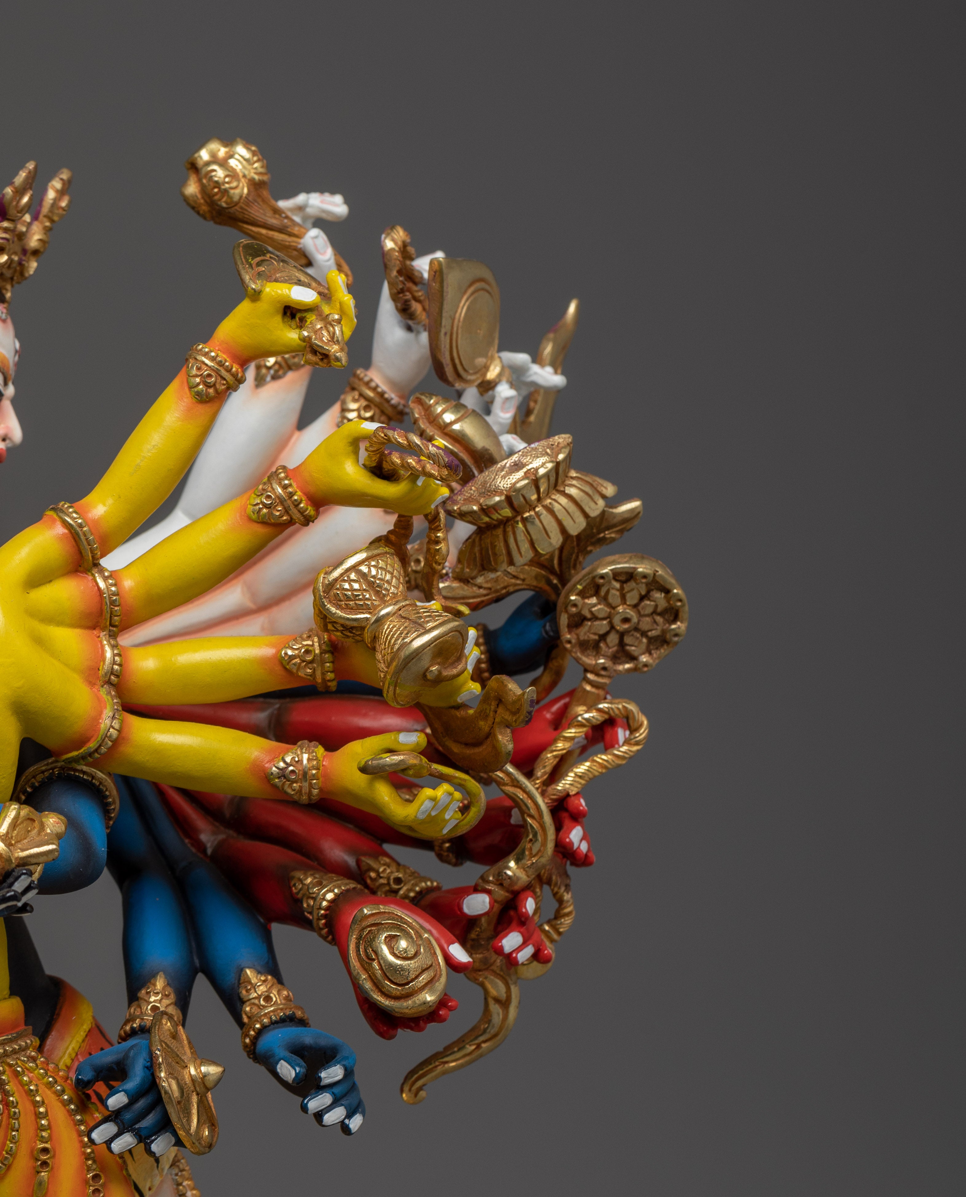 Kalachakra with Consort Colorful Statue | Traditional Artwork