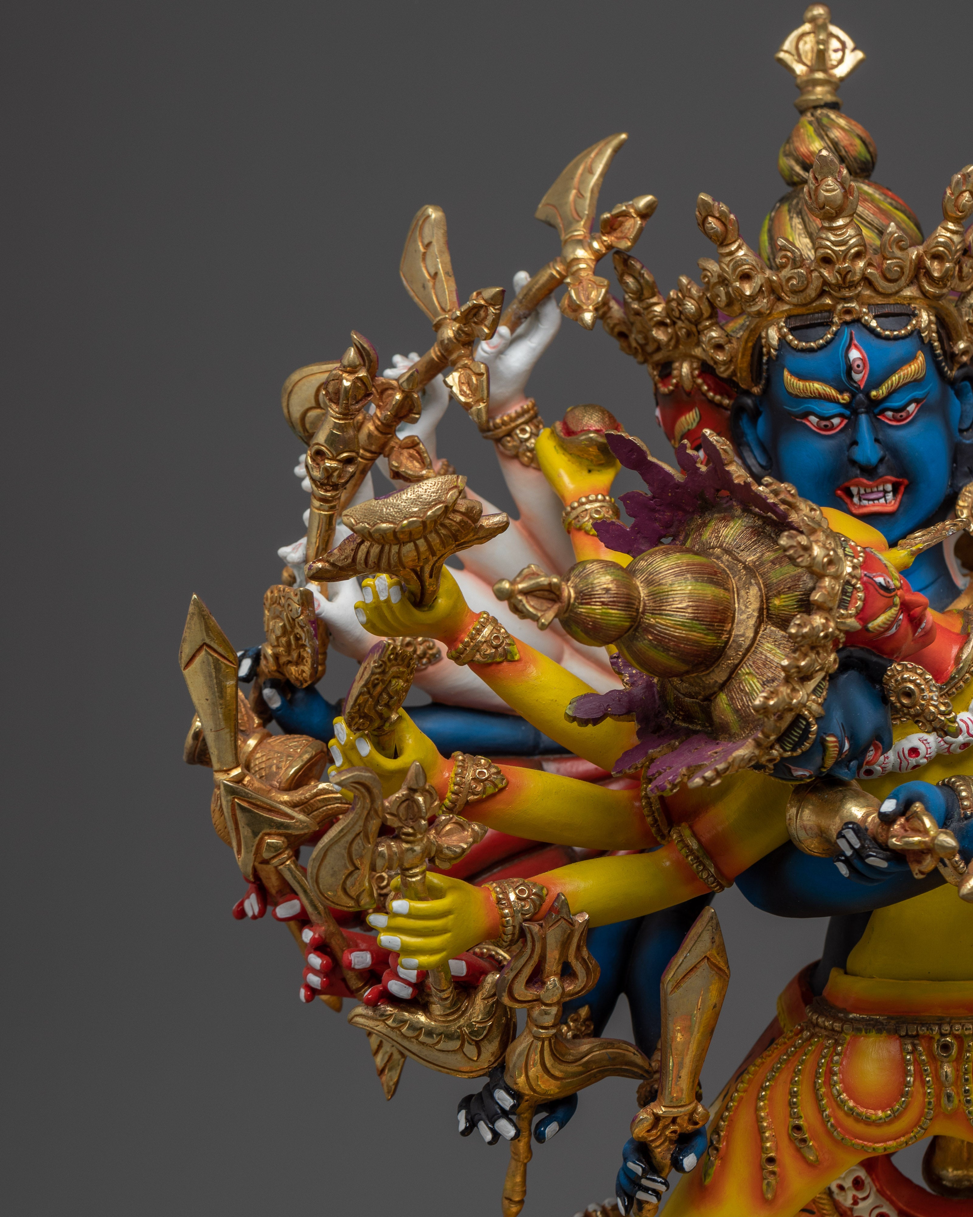 Kalachakra with Consort Colorful Statue | Traditional Artwork