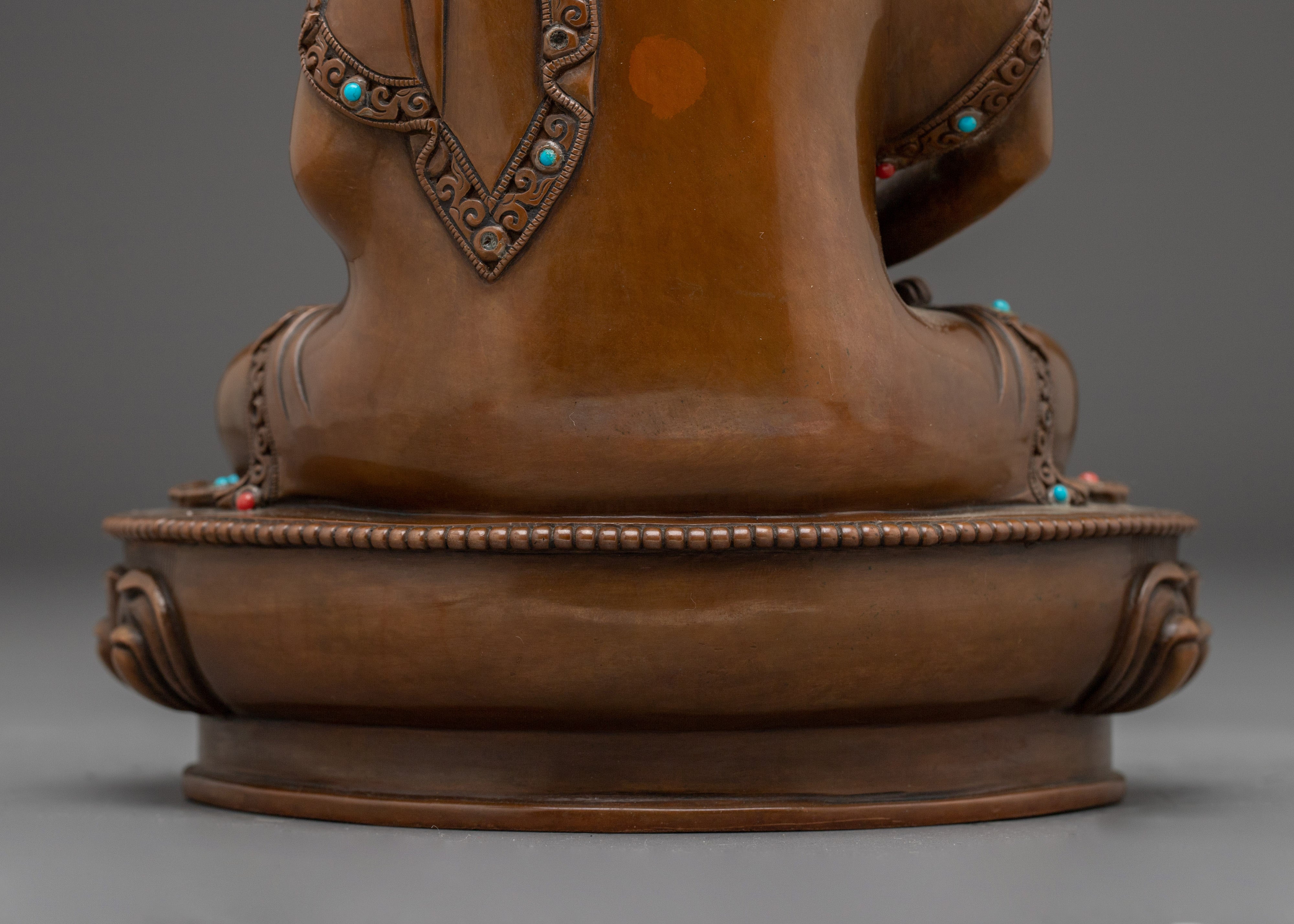 Sacred Oxidized Amitabha Buddha | Lotus Seated Spiritual Icon