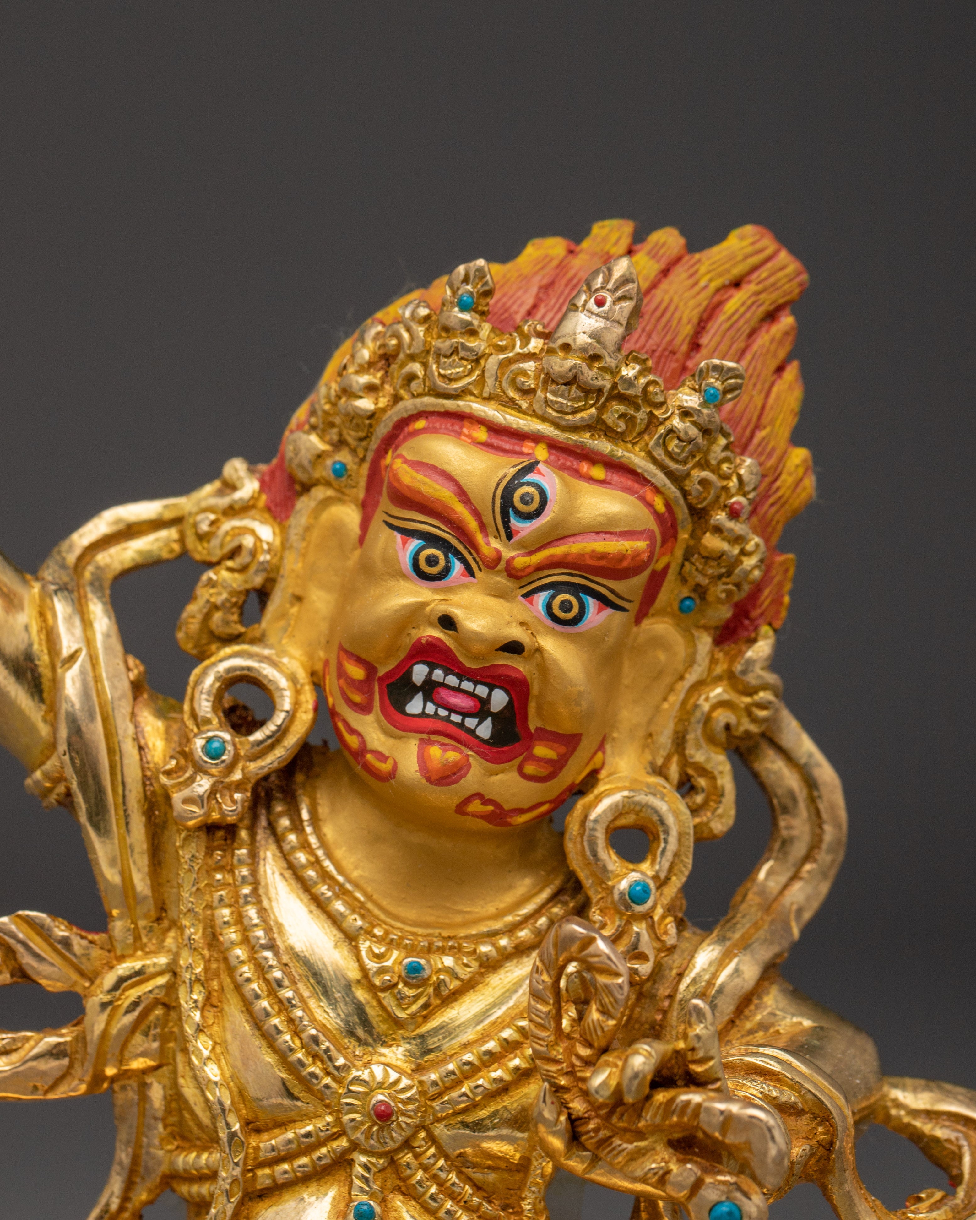 Tibetan Vajrapani Copper Figurine | Protector Deity Statue