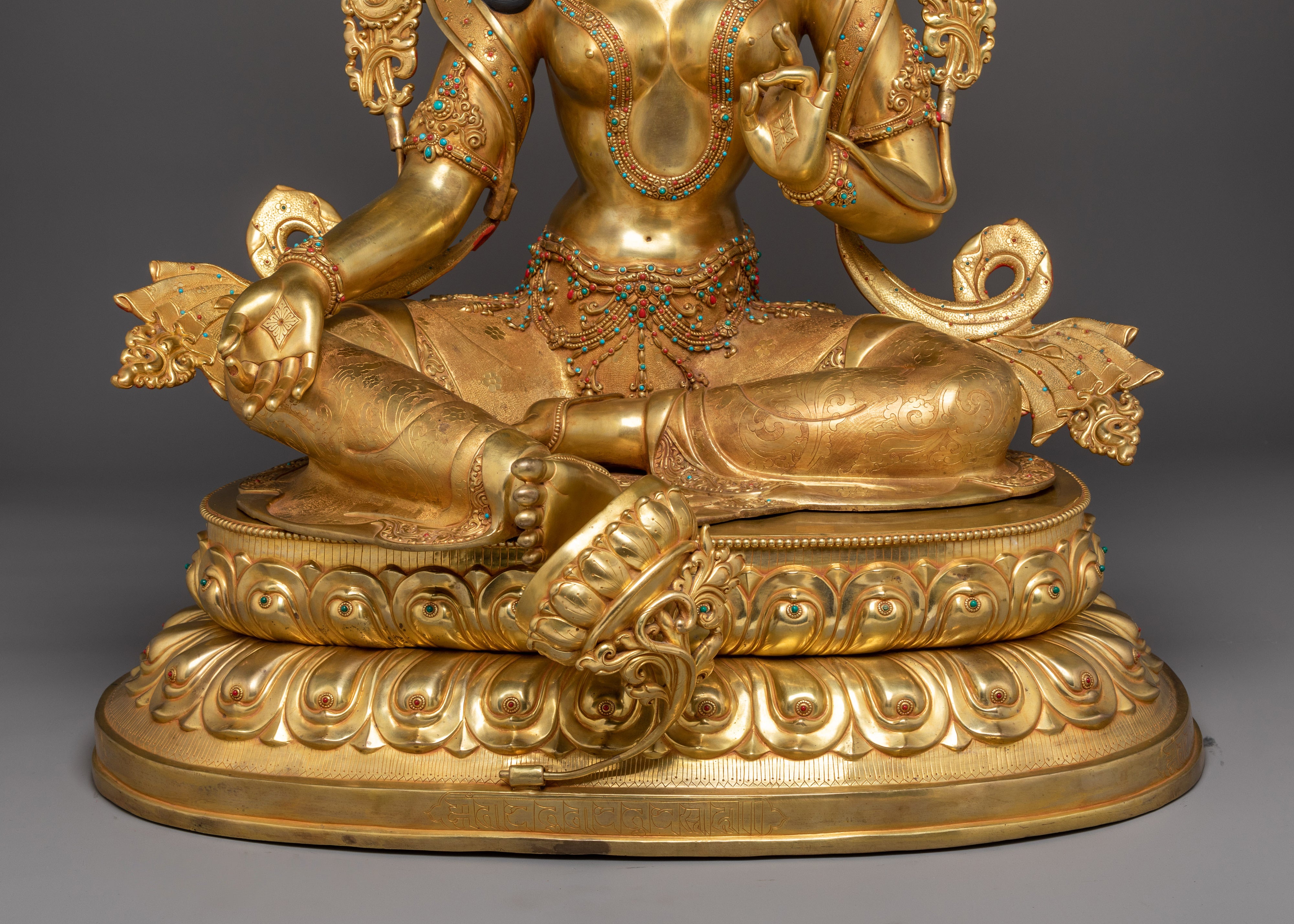Divine Bodhisattva Green Tara Golden Art for Meditation and Decor