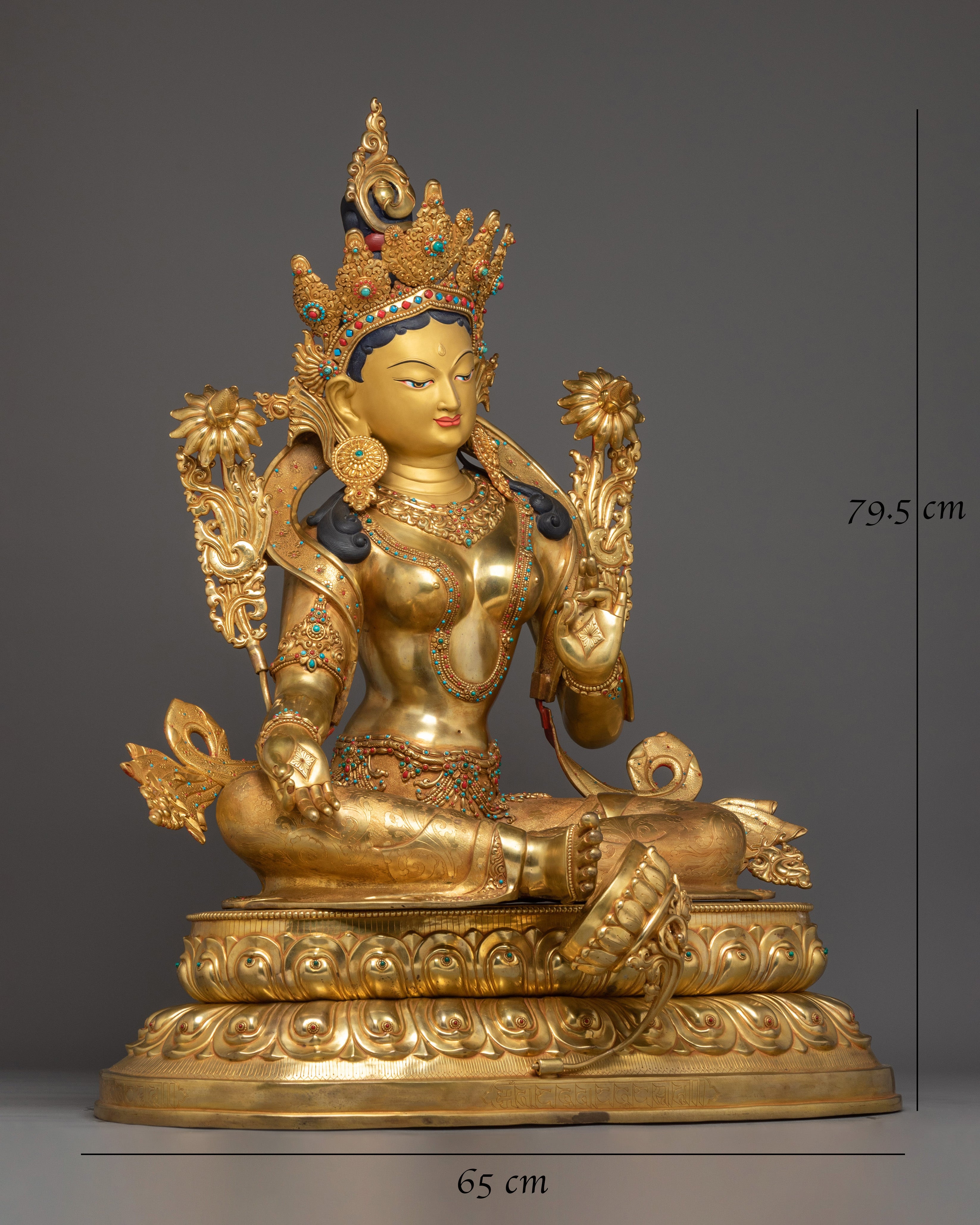 Divine Bodhisattva Green Tara Golden Art for Meditation and Decor
