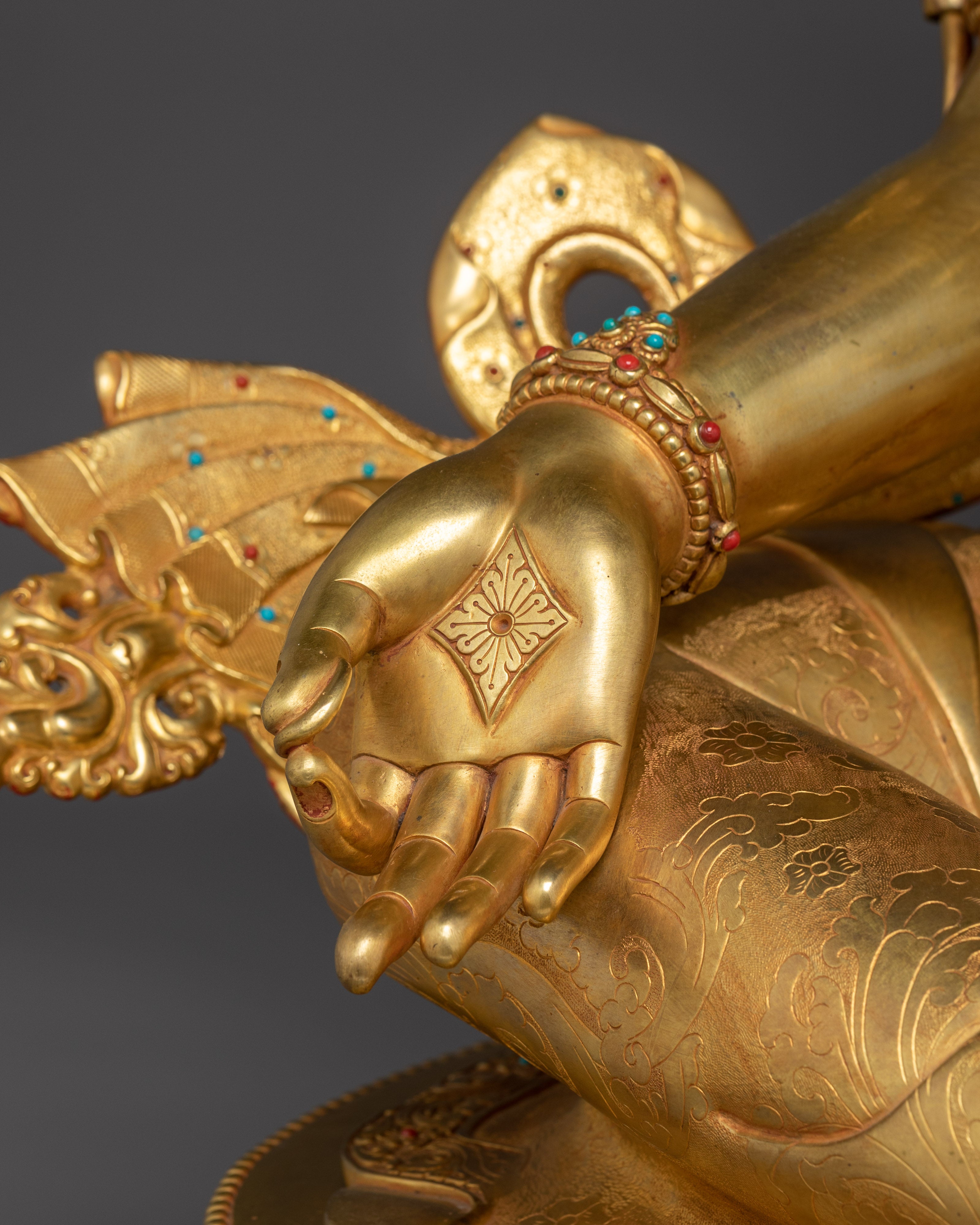 Divine Bodhisattva Green Tara Golden Art for Meditation and Decor
