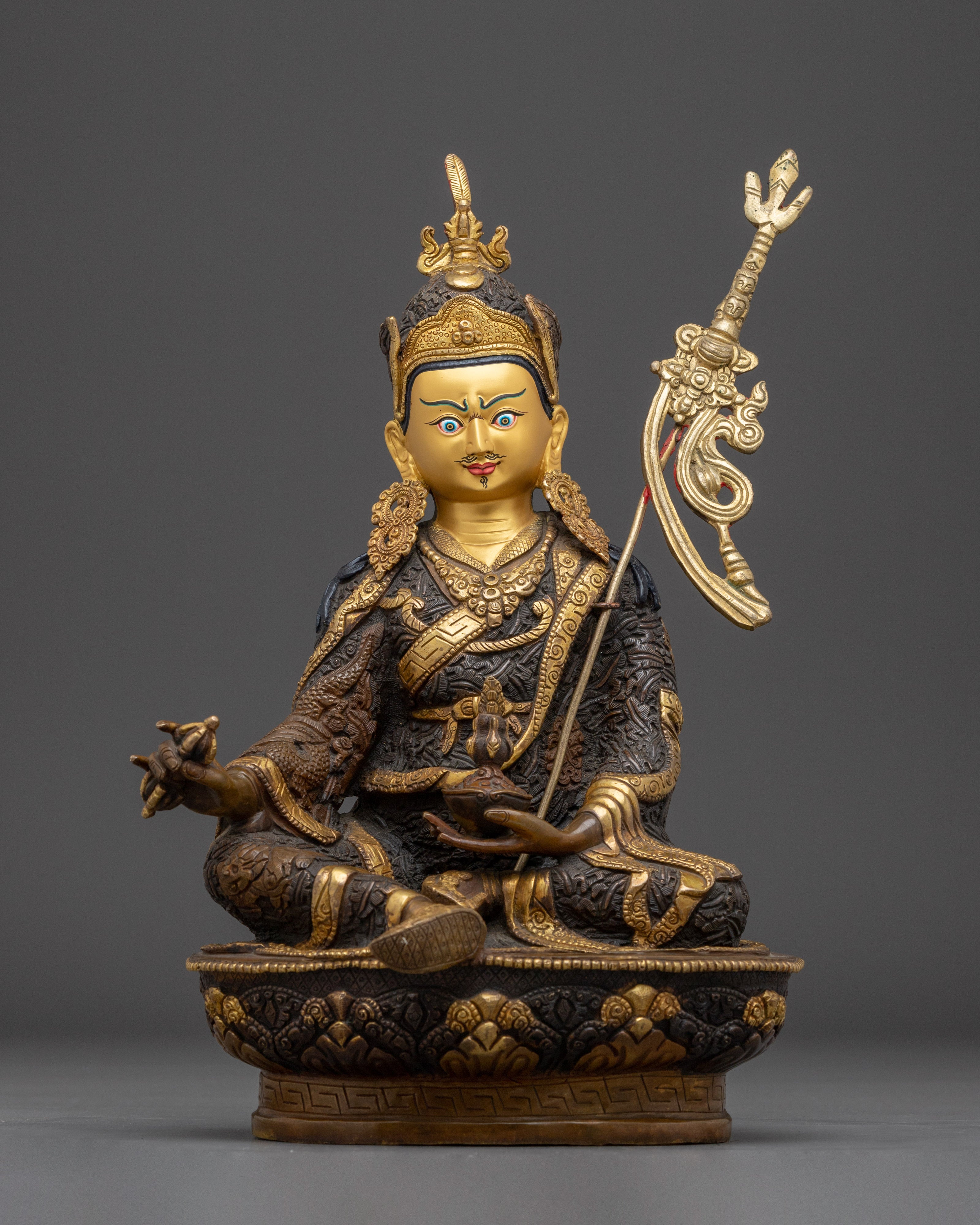 Guru Rinpoche Oxidized Copper Art