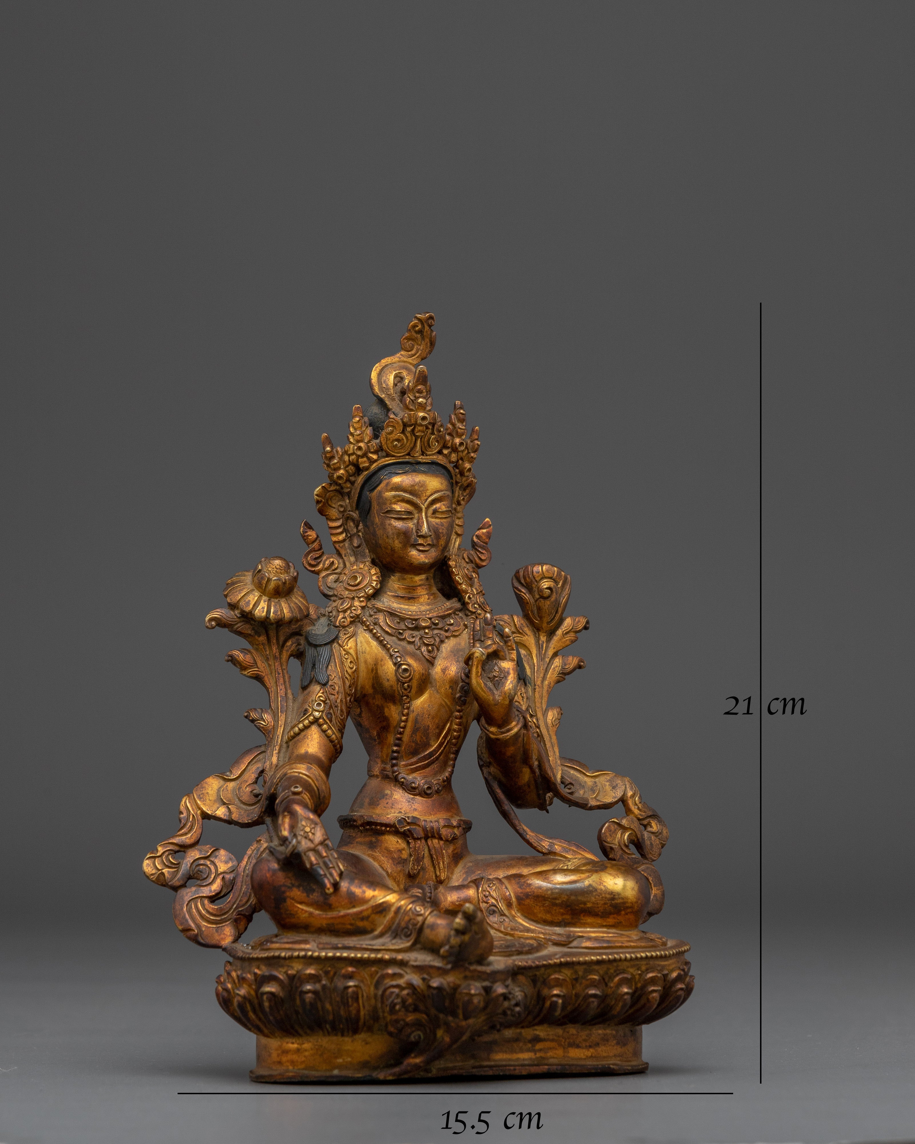 Green Tara Copper Body Sculpture 