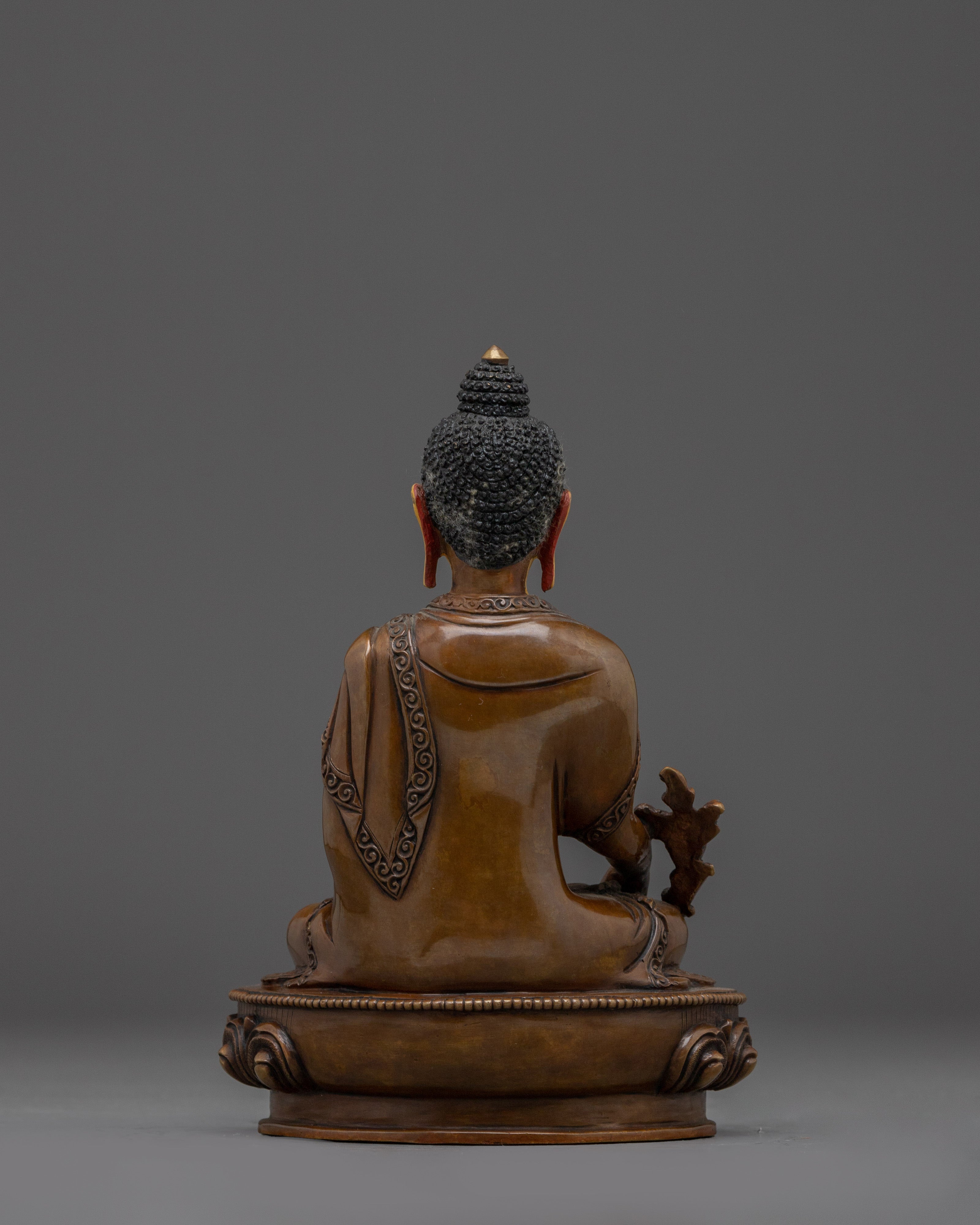 Medicine Buddha Oxidized Copper Statue | Perfect for Healing Rituals