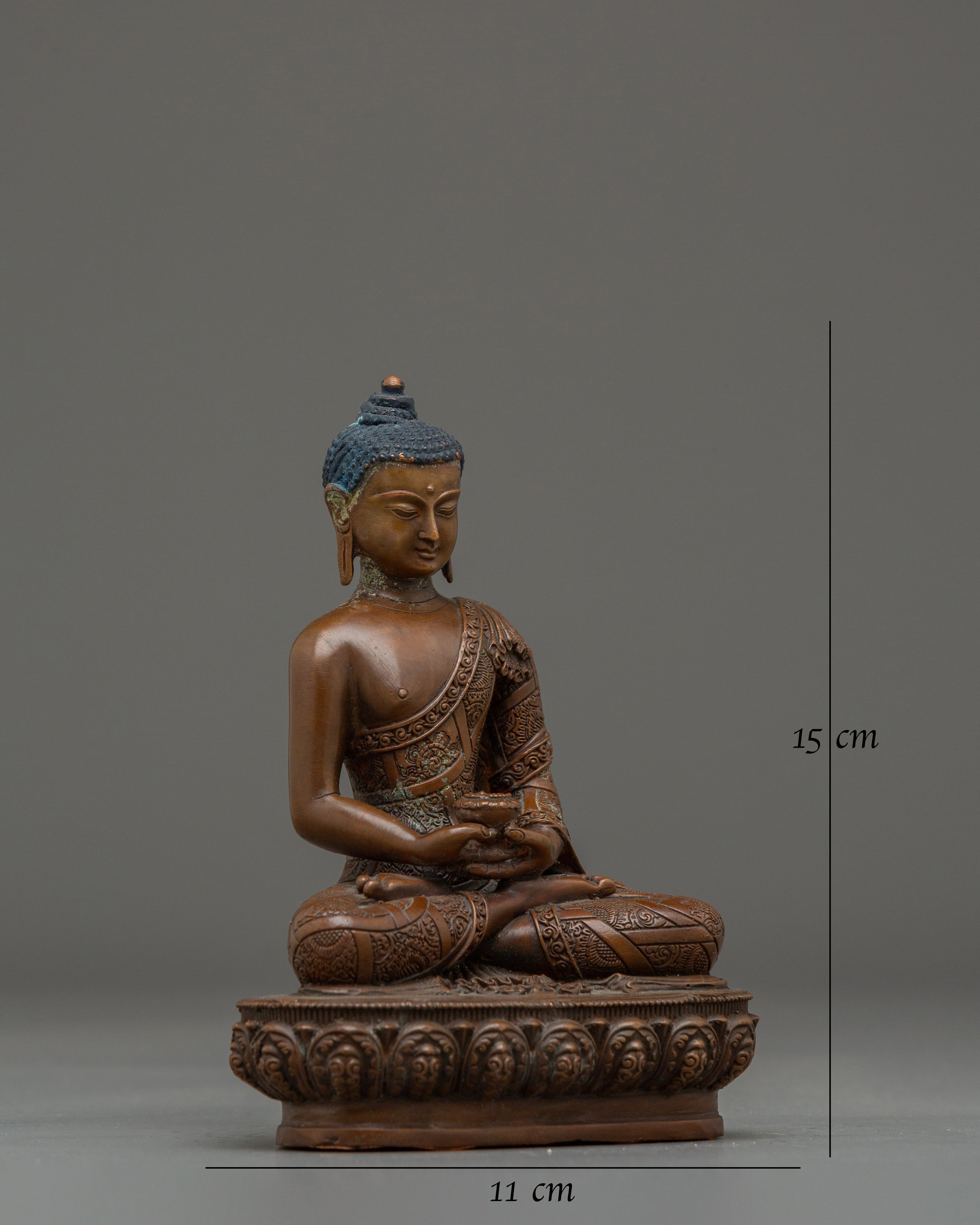 Oxidized Copper Amitabha Buddha Artwork