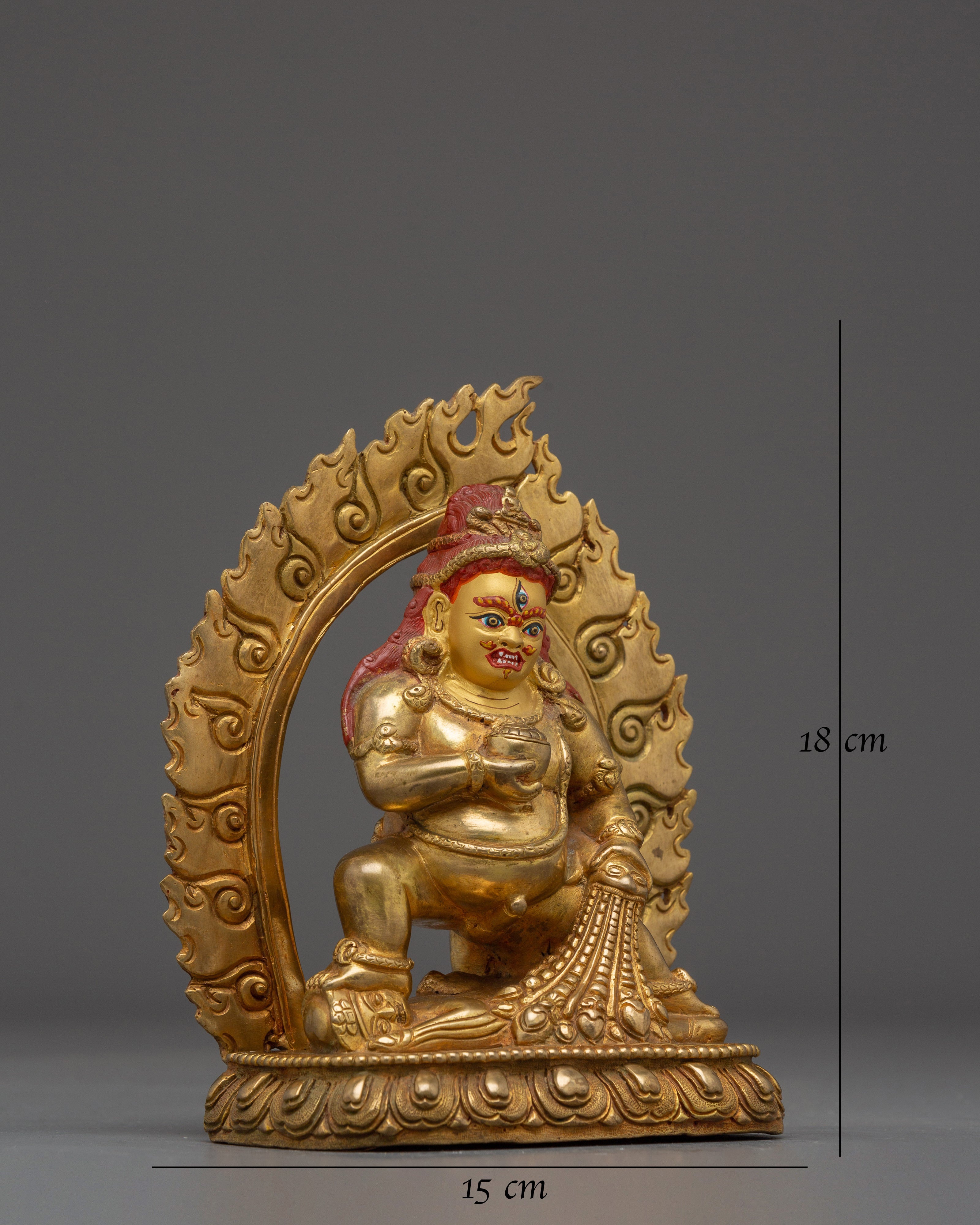 Golden Copper Black Dzambhala Statue 