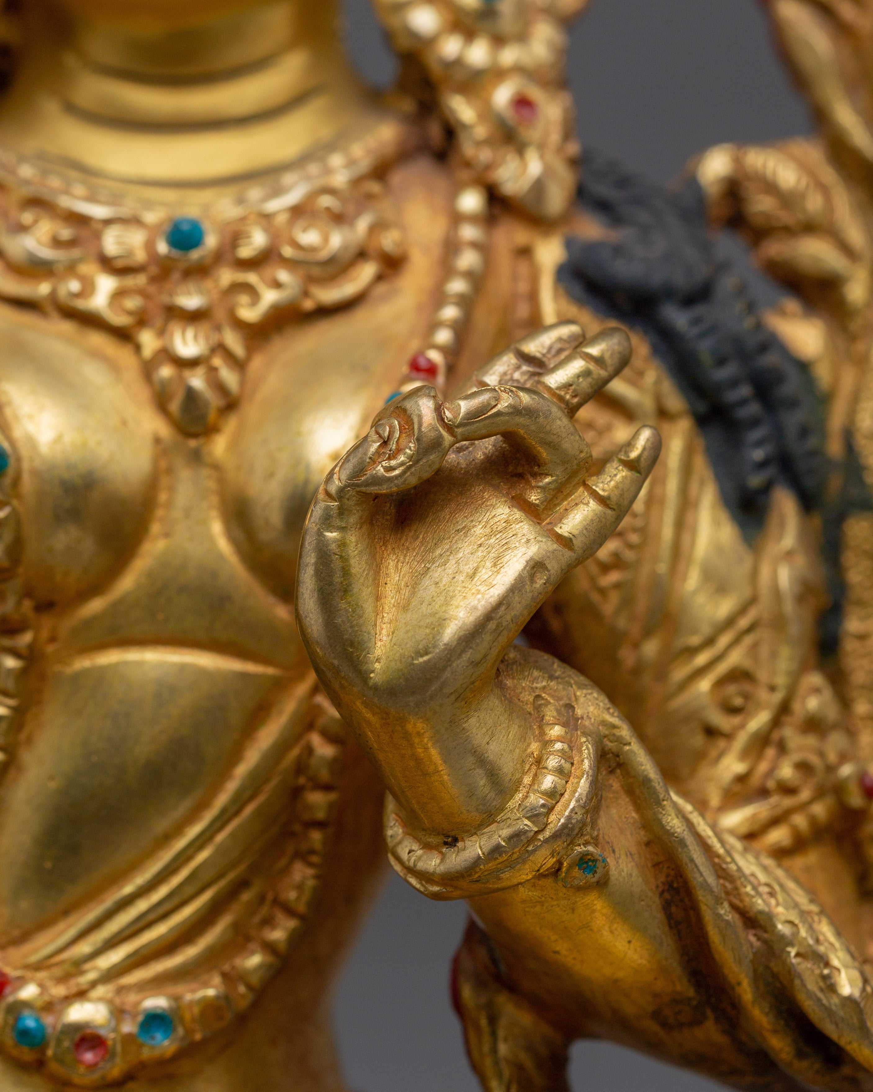 Divine Liberator Green Tara | Gold Gilded Statue