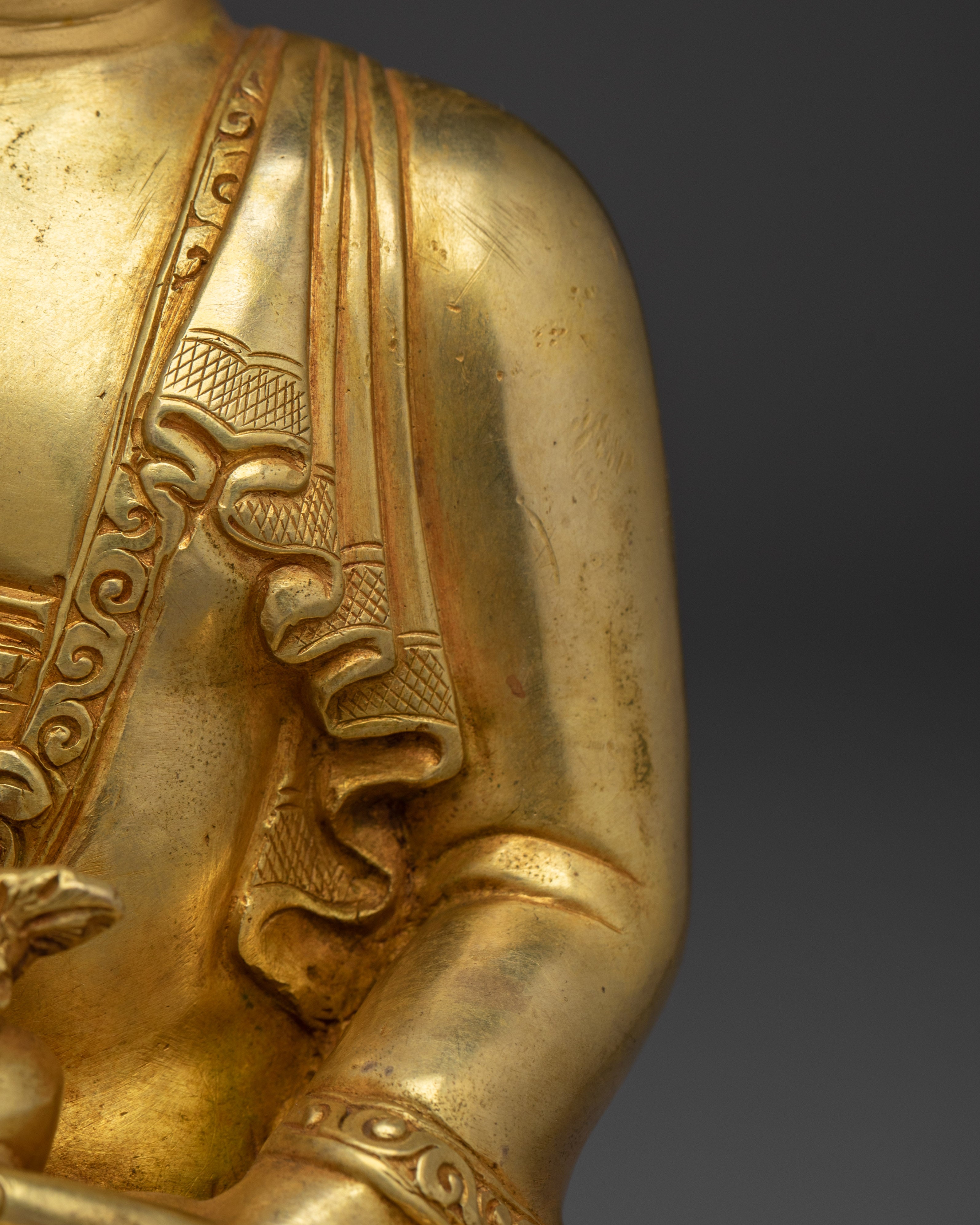 Medicine Buddha, Healing Icon | Nepali Handcrafted Gold Gilded Statue