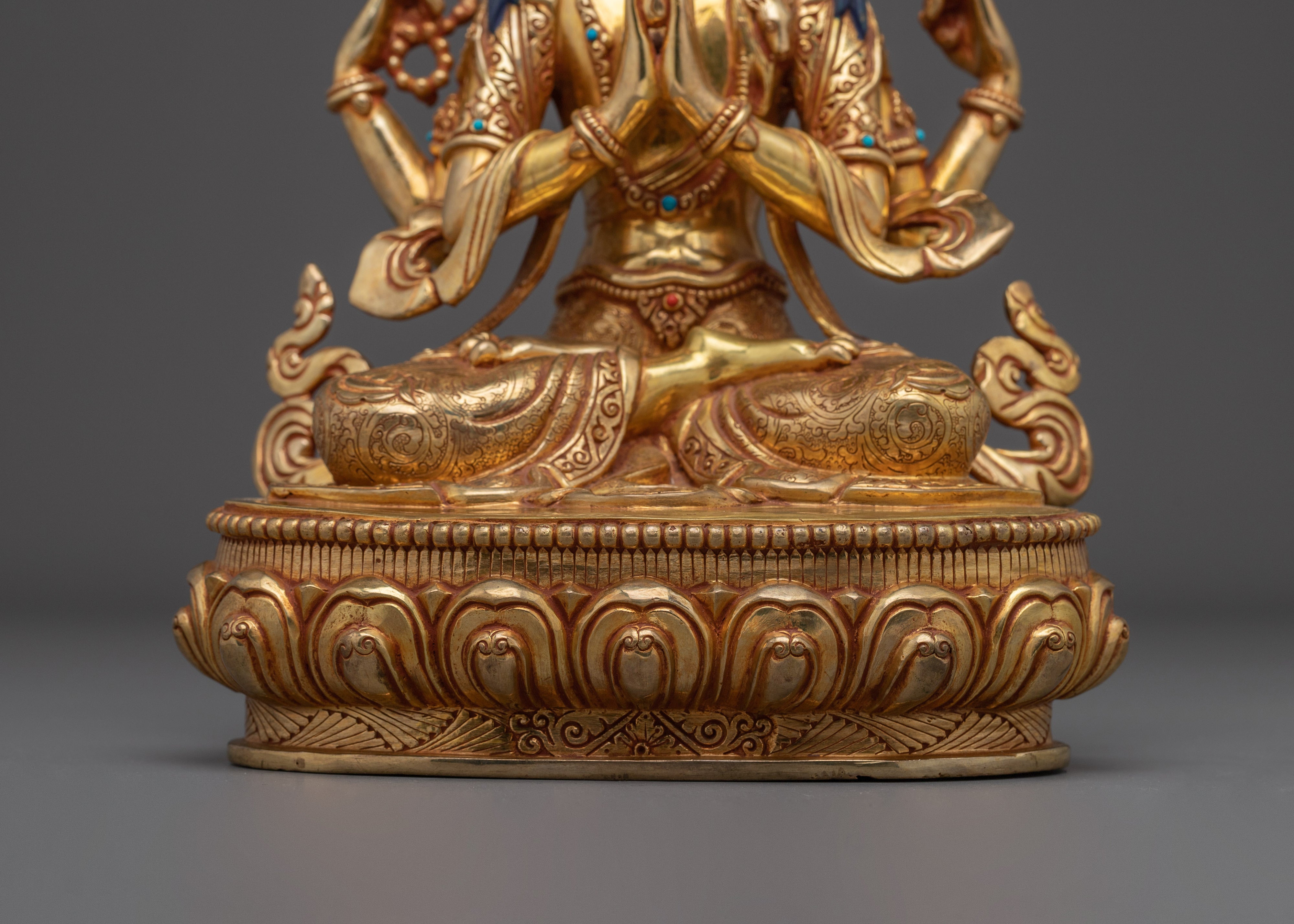 Chenrezig, Guardian of Love and Light | Tibetan Gold Gilded Statue