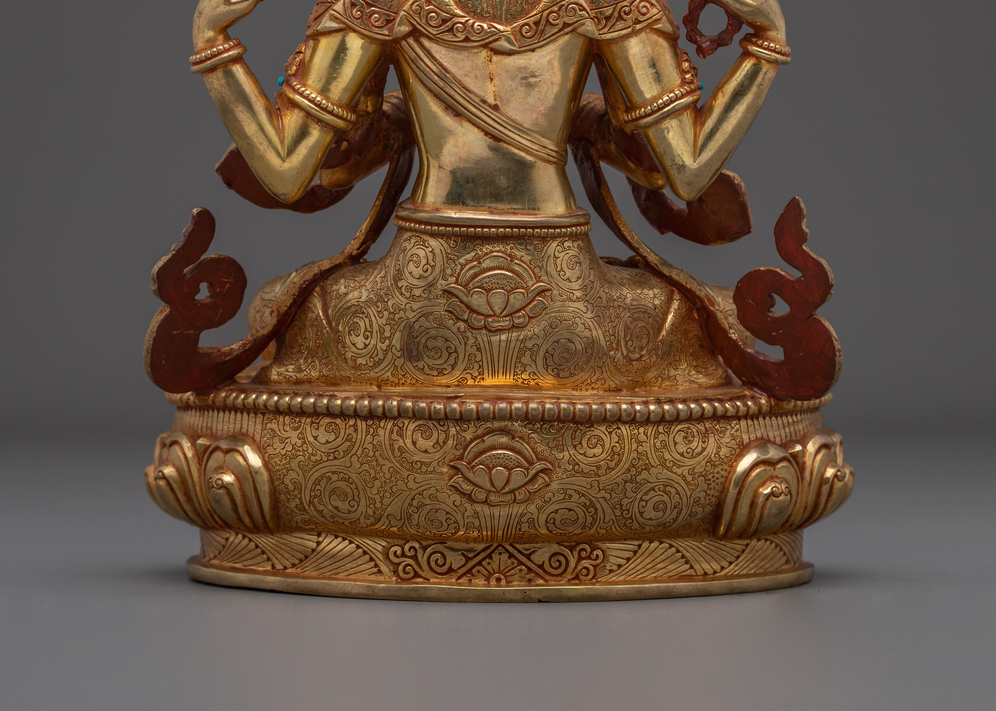 Chenrezig, Guardian of Love and Light | Tibetan Gold Gilded Statue