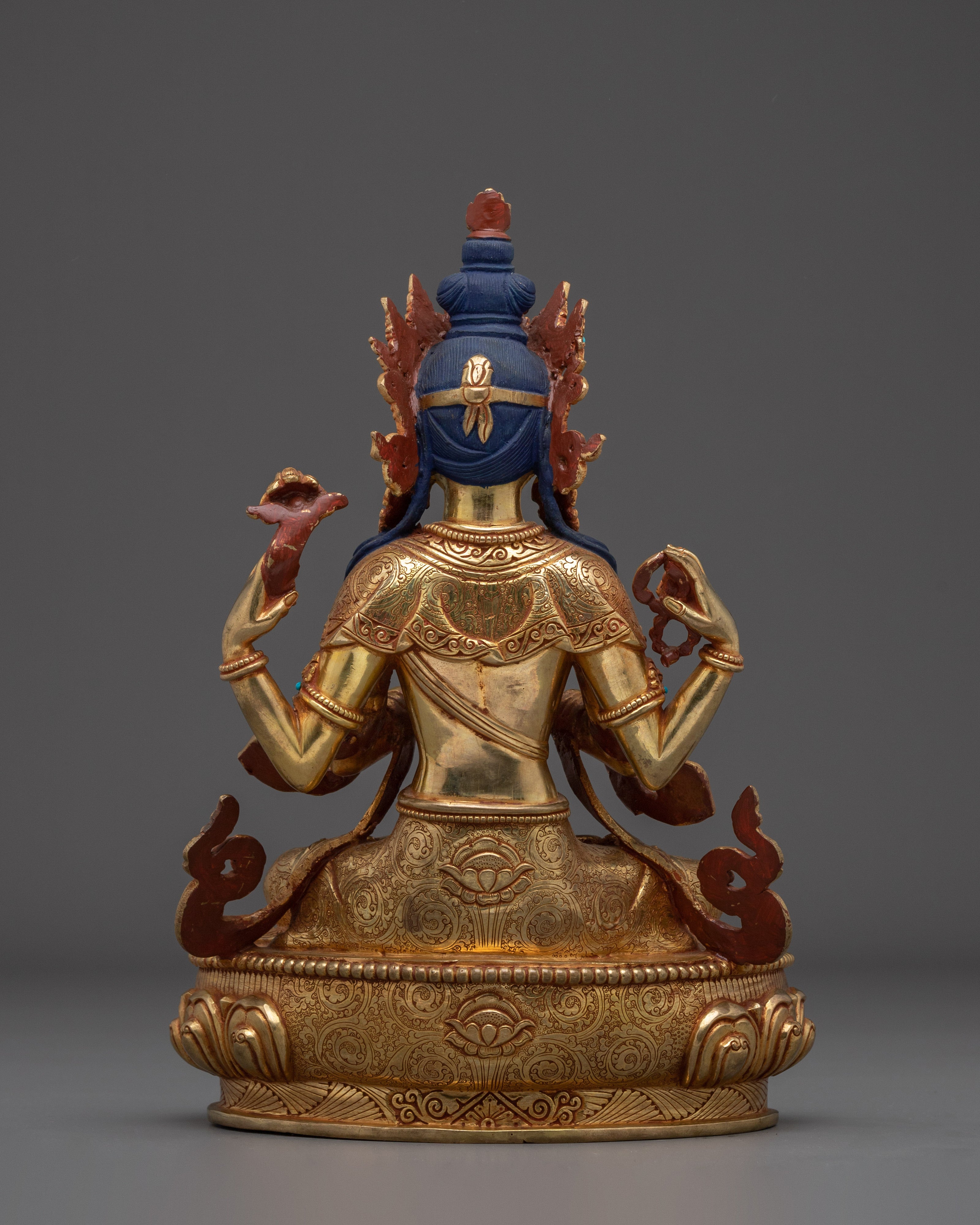 Chenrezig, Guardian of Love and Light | Tibetan Gold Gilded Statue